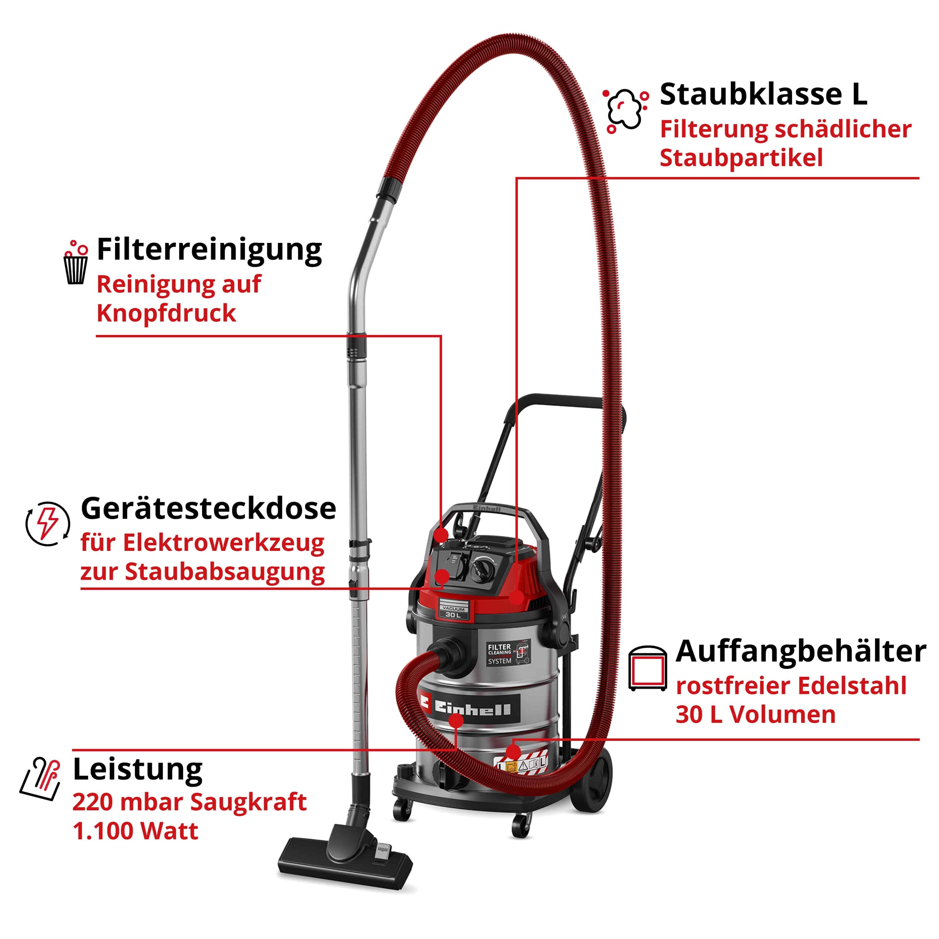 EINHELL Nass-Trockensauger TE-VC 3080 SACL, 2347440 EINHELL Nass-Trockensauger TE-VC 3080 SACL, 2347440