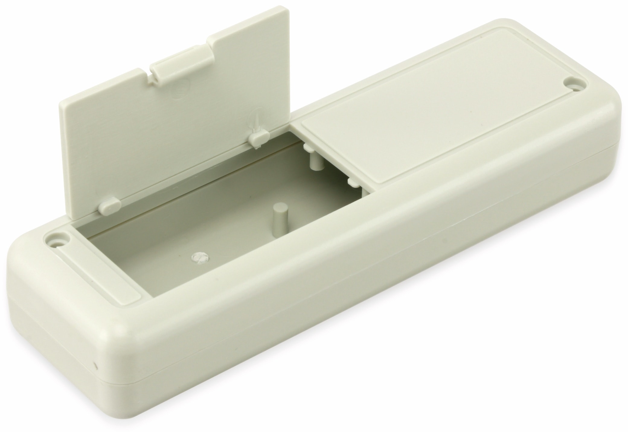 STRAPUBOX Kunststoffgehäuse mit Batteriefach, Typ 6090 GR, 129 x 40 x 24 mm