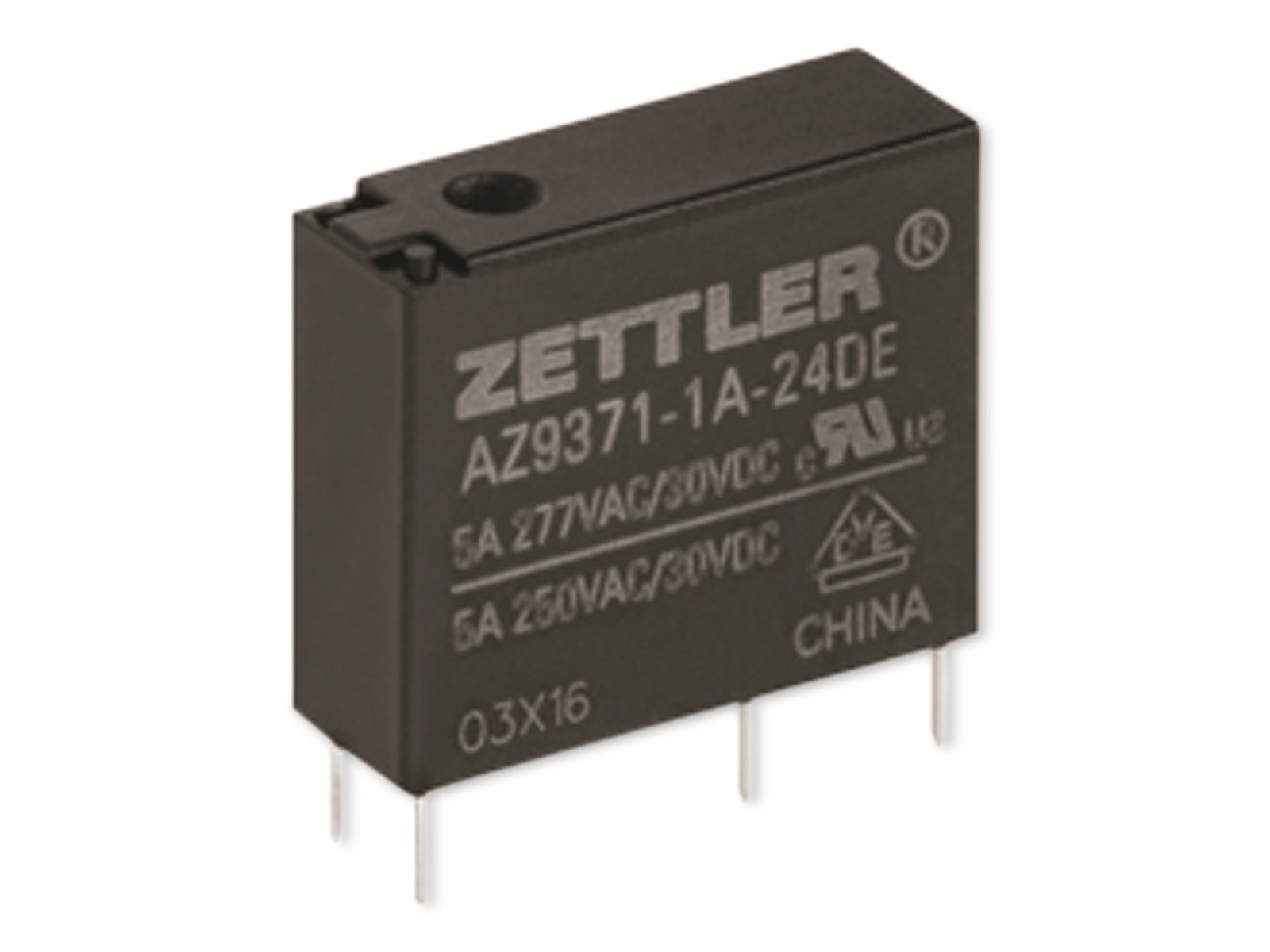 ZETTLER Printrelais, AZ9371-1A-12DE, 12V, 1 Schließer, 30V/DC, THT