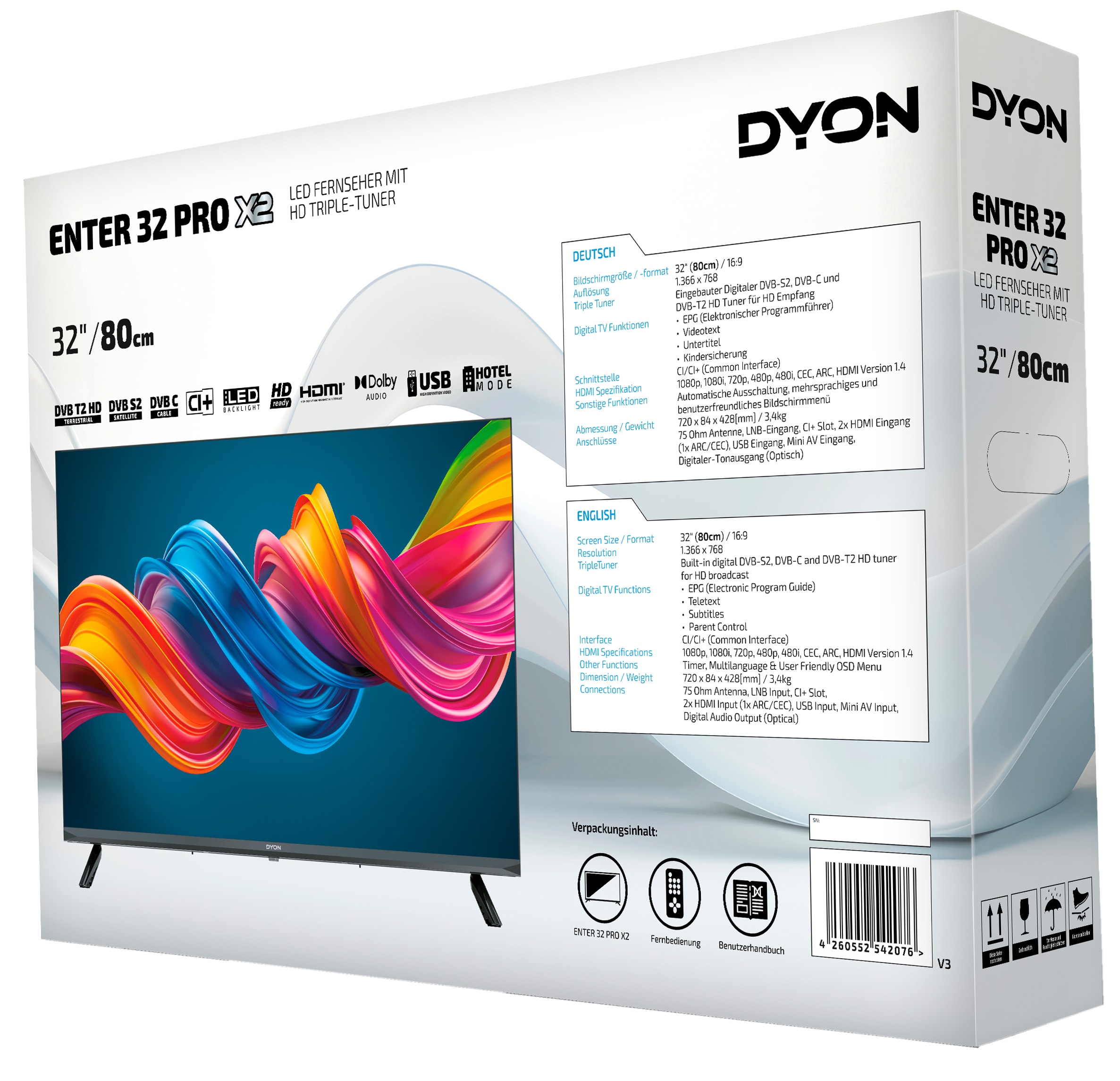 DYON LED-TV Enter Pro X2, 80 cm (32"), EEK F, HD