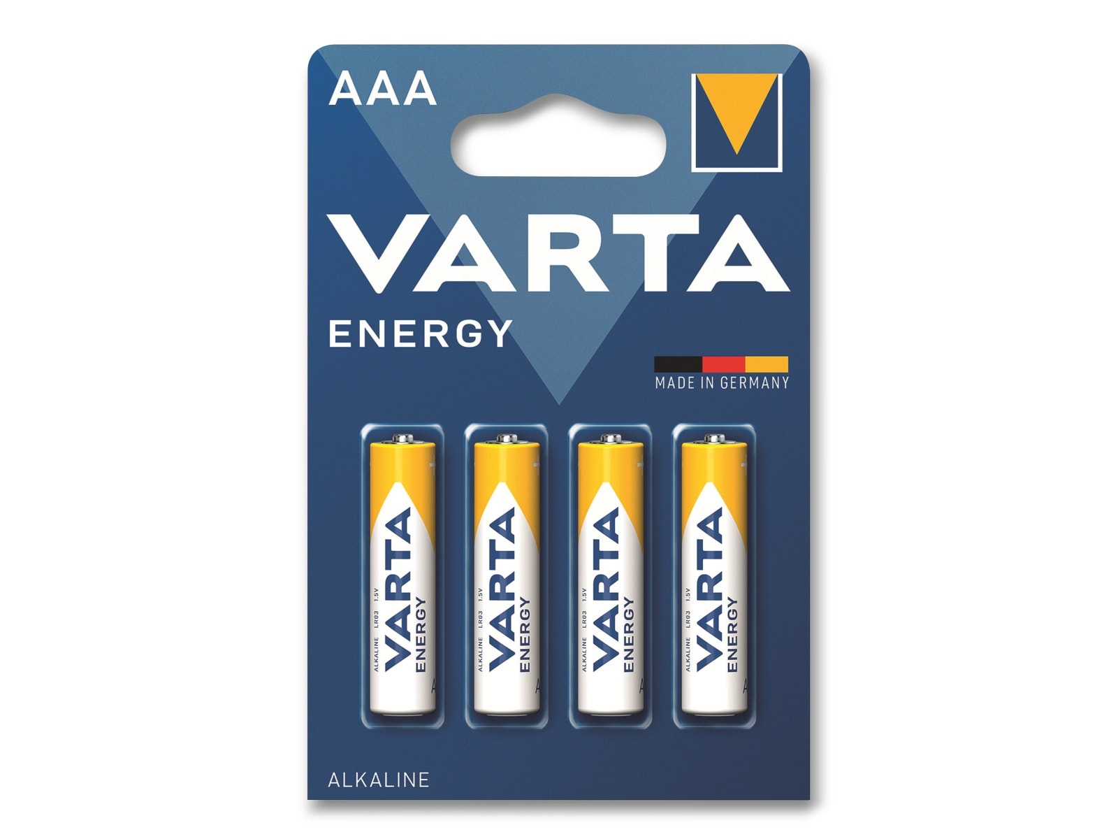 VARTA Batterie Alkaline, Micro, AAA, LR03, 1.5V, Energy, 4 Stück