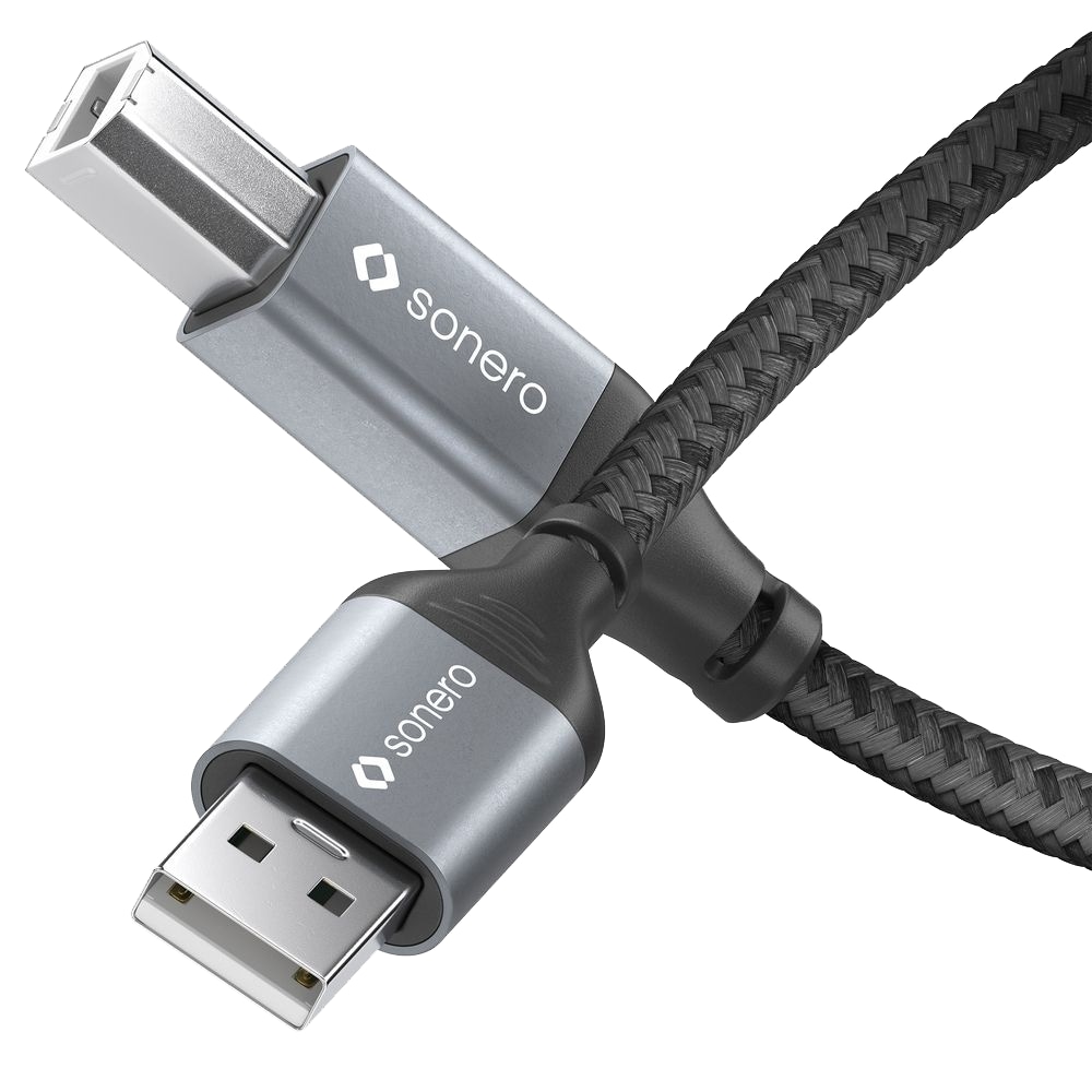 SONERO USB 2.0 Kabel SPC-U010-050 A/B 5m grau-schwarz