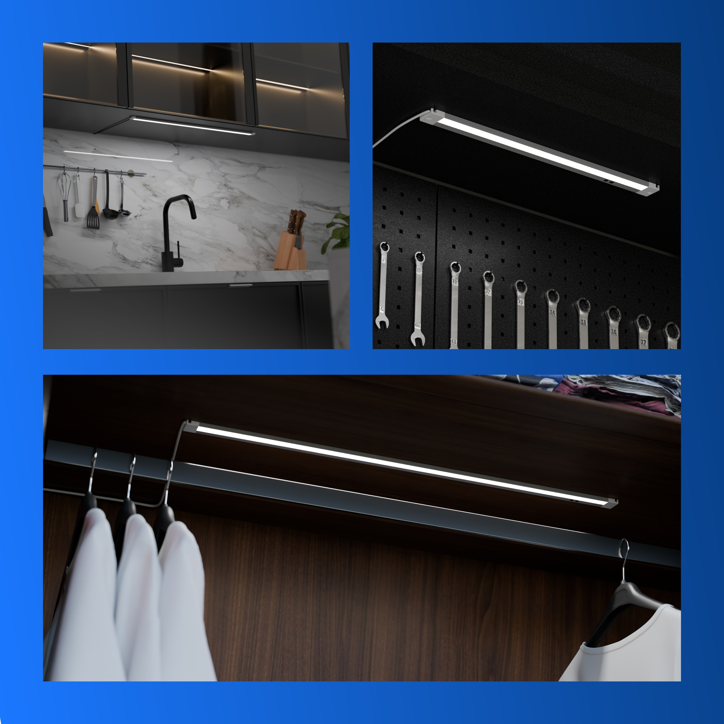 REV LED-Unterbauleuchte Mini Slim, 6W, 3000K, 420lm, warmweiß, IP20, 60 cm