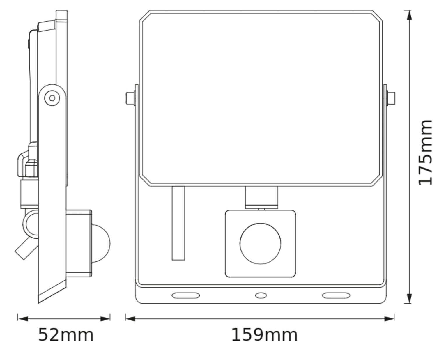 BELLALUX LED-Fluter, 30W, 4000K, 2700lm, neutralweiß, IP65, mit Bewegungsmelder, schwarz
