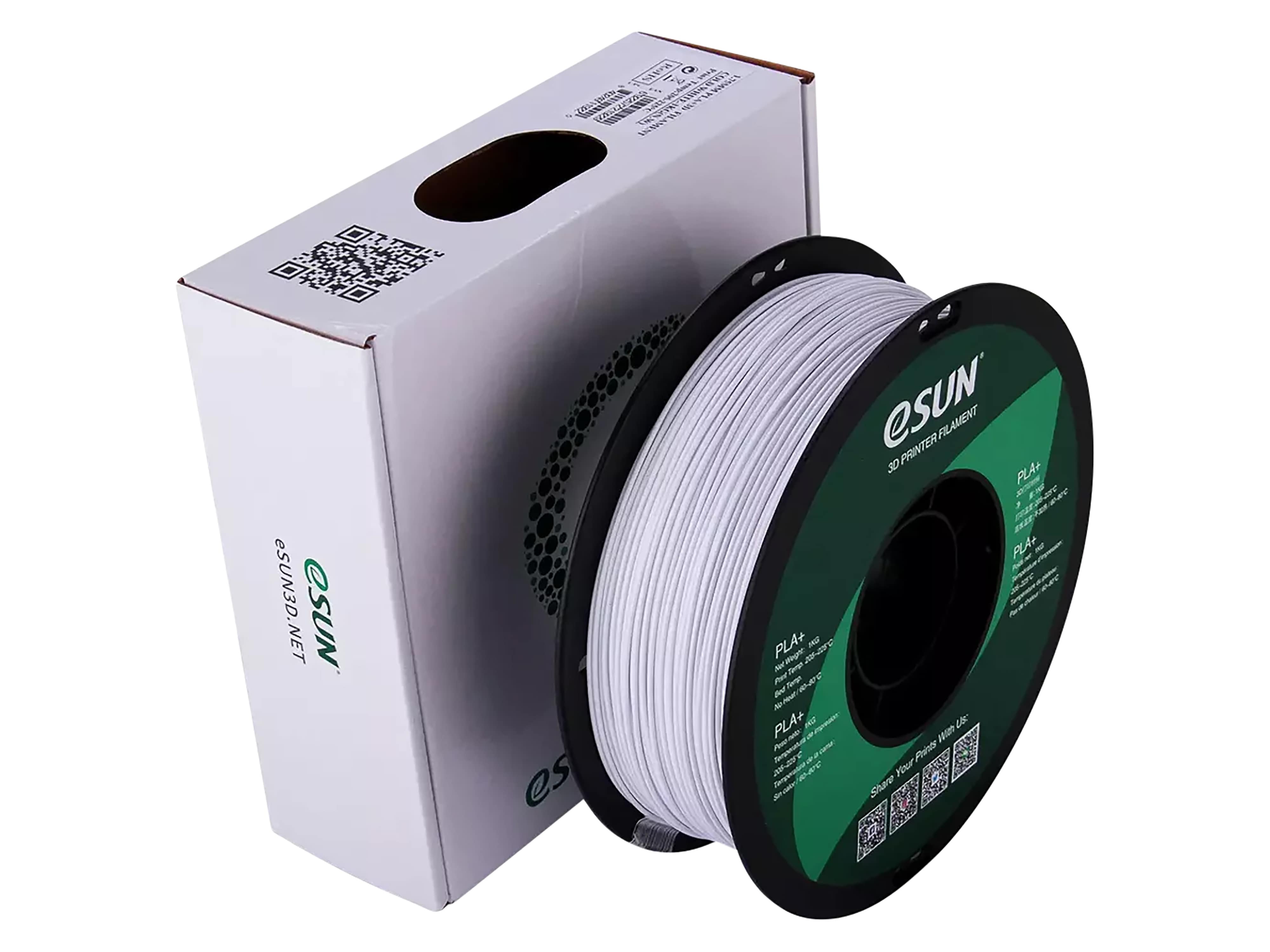 ESUN 3D Filament PLA+, 1 kg, kaltweiß, 1,75 mm ESUN 3D Filament PLA+, 1 kg, kaltweiß, 1,75 mm