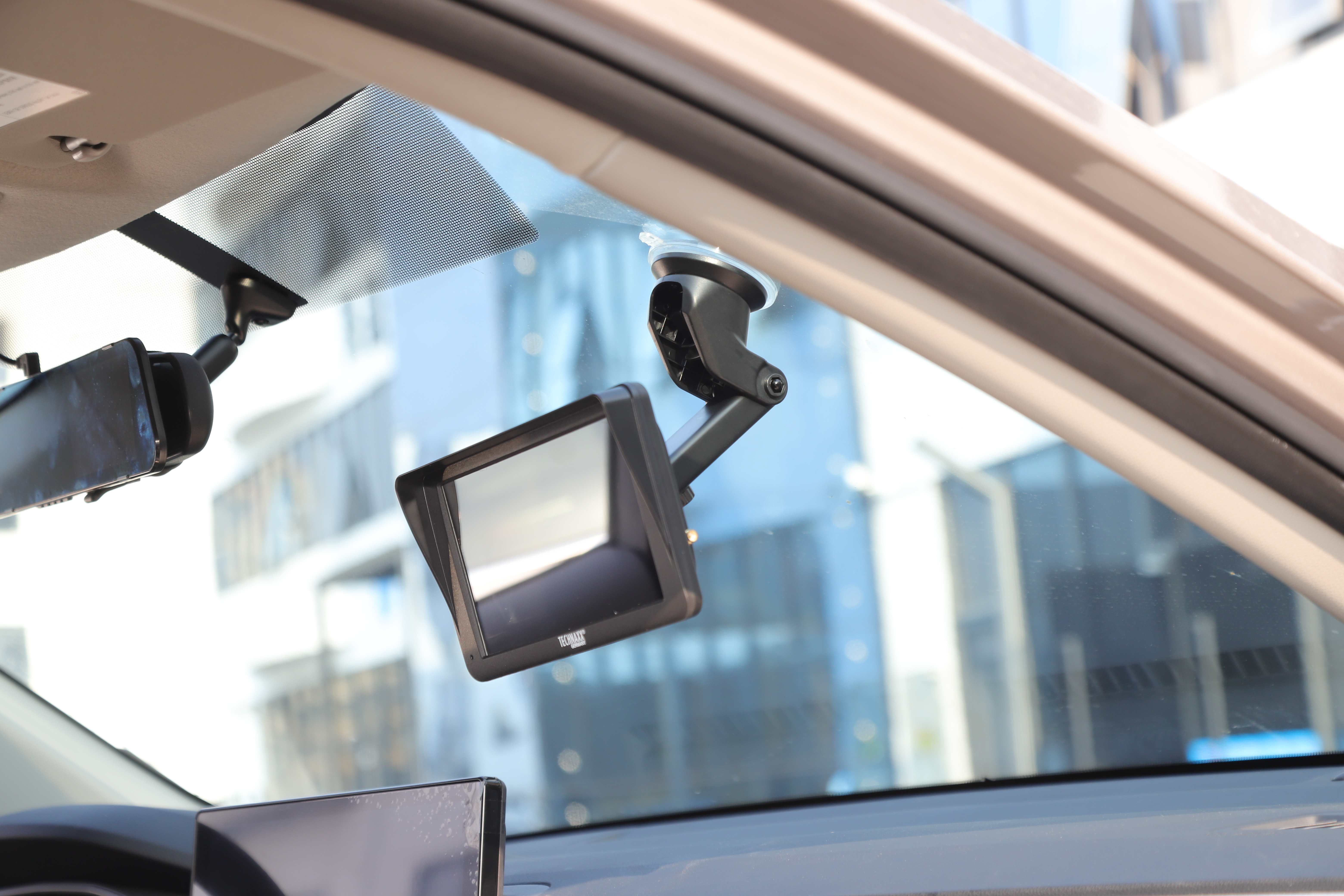 TECHNAXX Wireless-Monitor TX-361, CarPlay & Android Auto, mit Dashcam