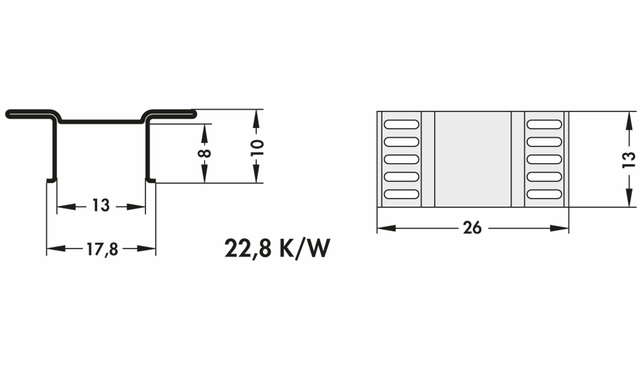 FISCHER ELEKTRONIK Kühlkörper, FK 244 13 D2 PAK, SMD Kühlkörper, blank, Aluminium FISCHER ELEKTRONIK Kühlkörper, FK 244 13 D2 PAK, SMD Kühlkörper, blank, Aluminium