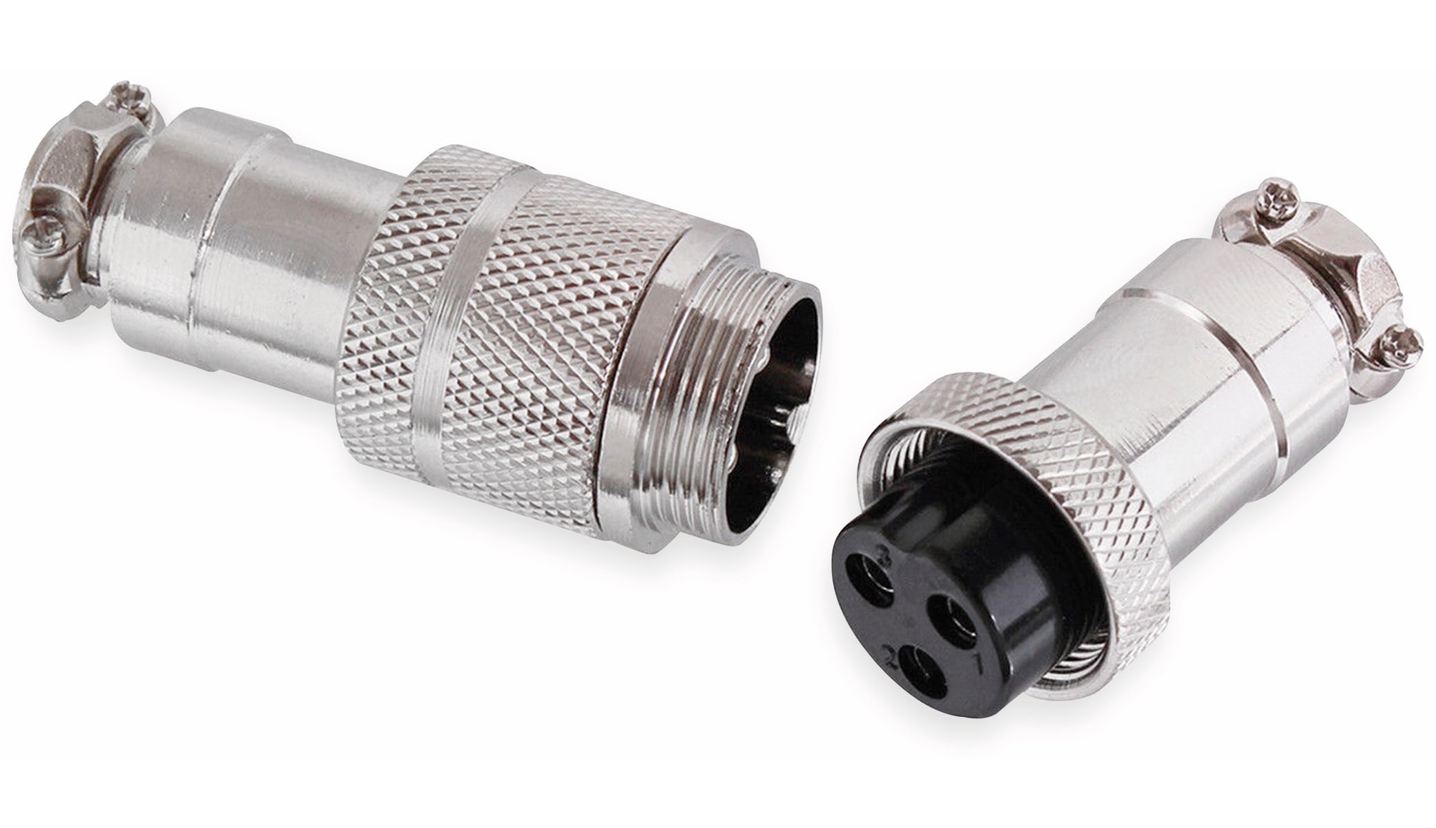 Hochstrom Steckverbinder-Set, 4-polig, Ø 20 mm, Schraubverschluss