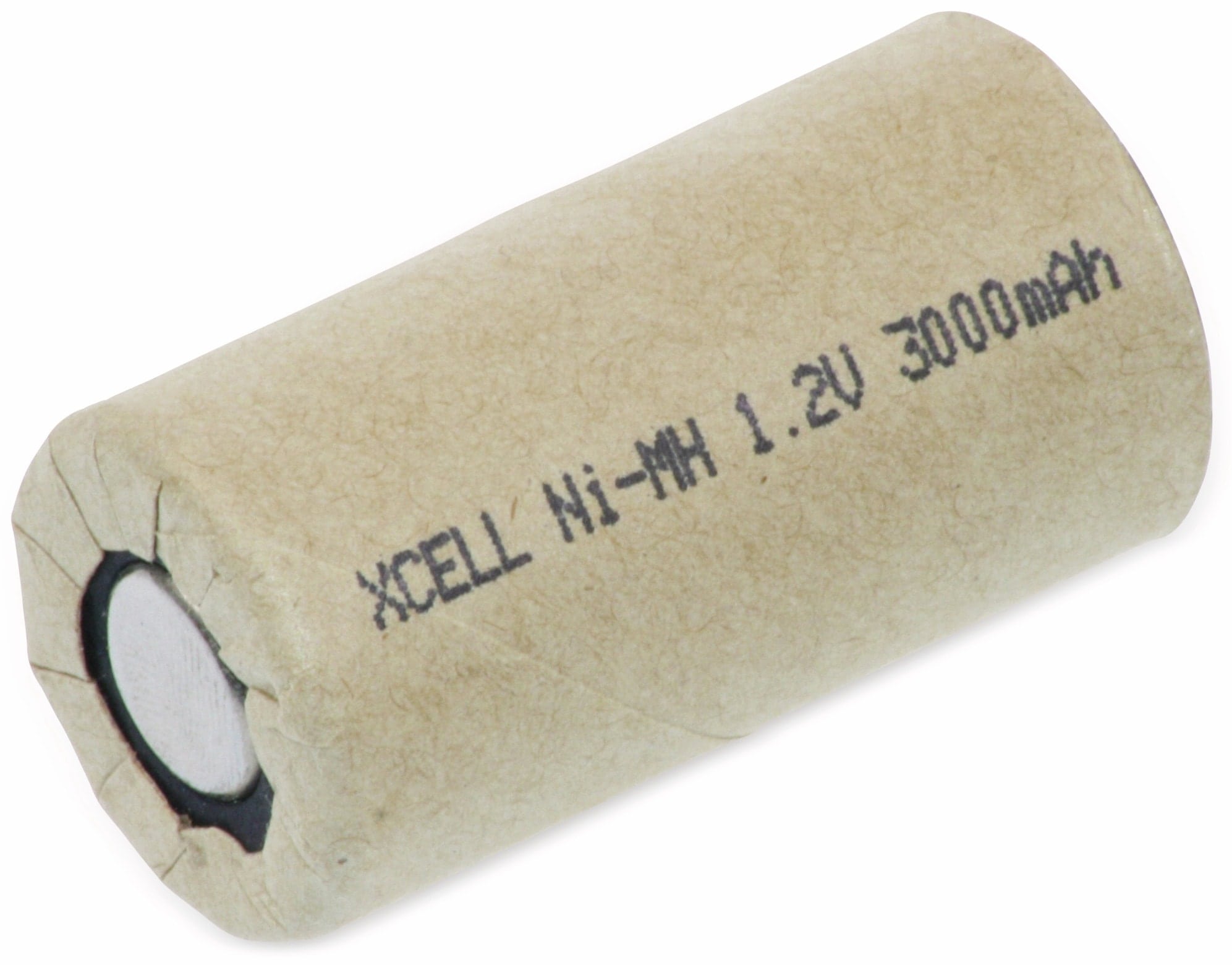 XCELL NiMH-Sub-C-Zelle-Akku Pappmantel, 1,2V-/3000mAh, 43x22,5 mm