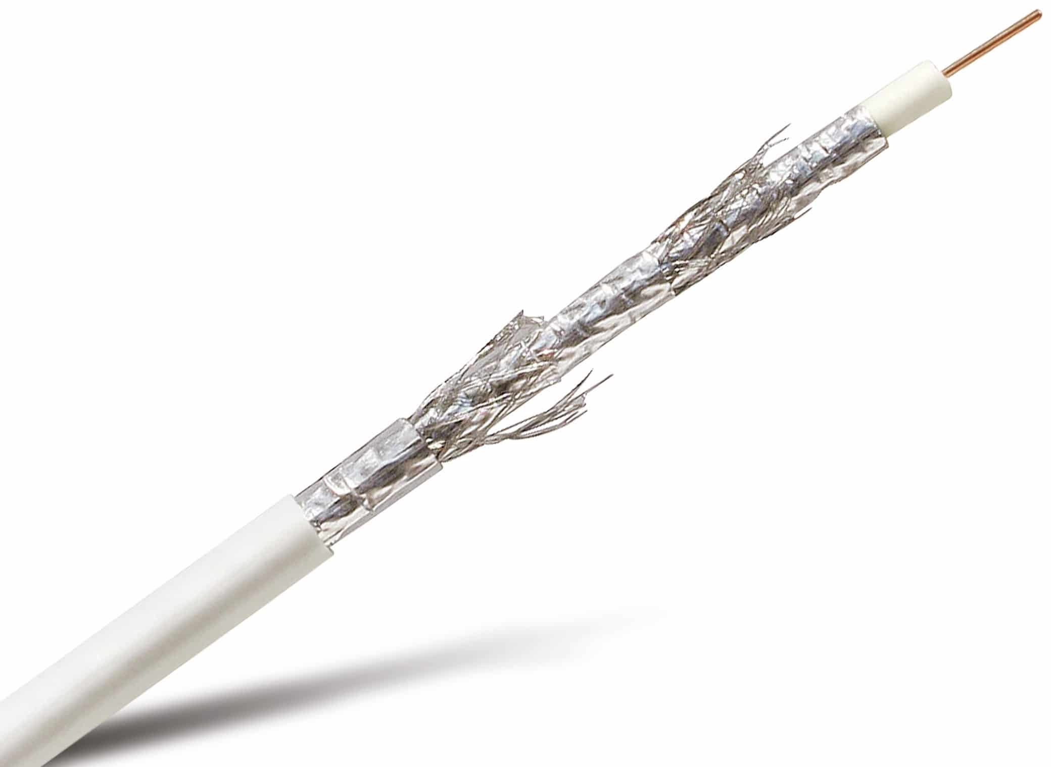 S-IMPULS Koaxialkabel, 100 m, weiß, 8 mm, CCS, 125 dB