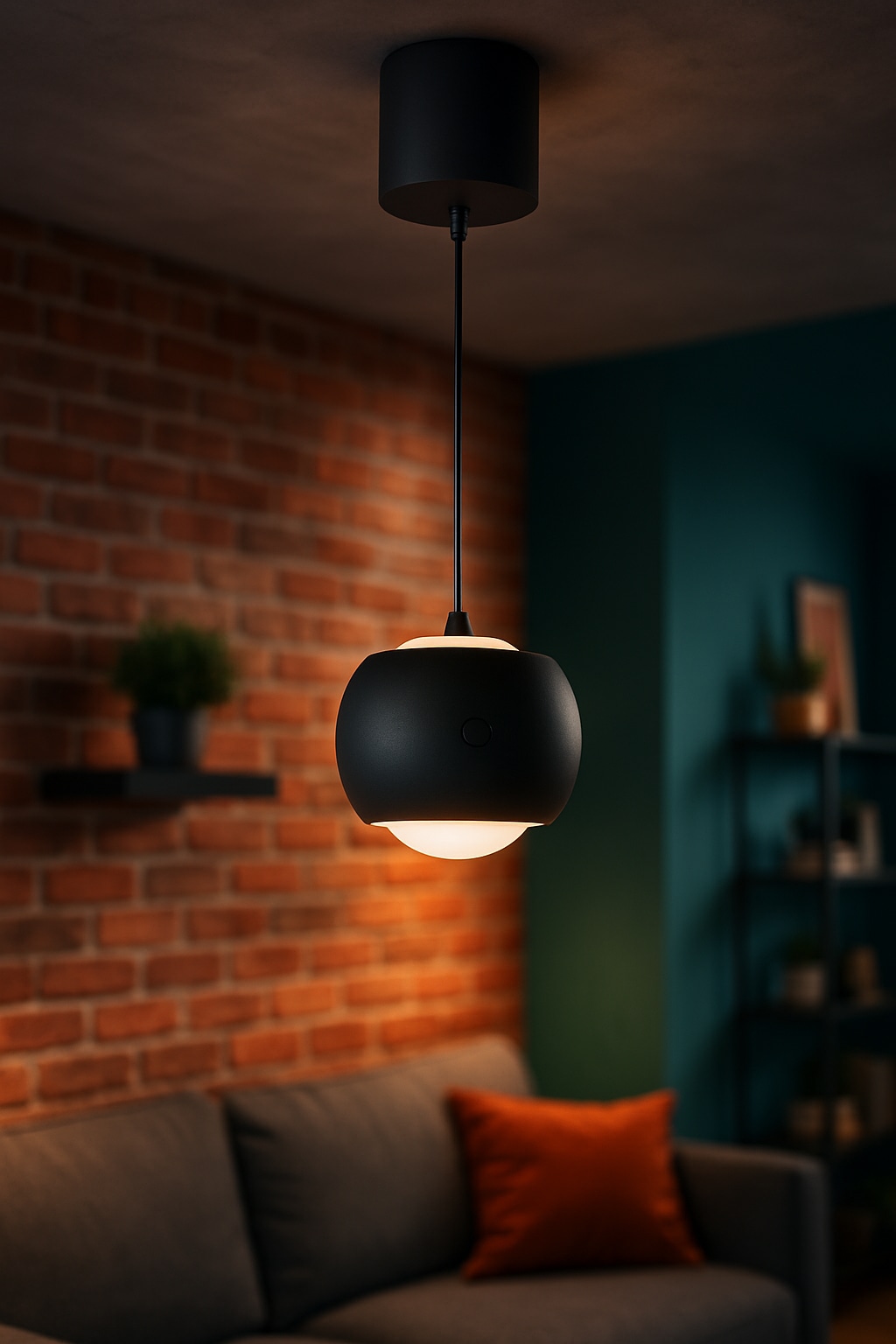 REV LED-Akku-Pendelleuchte, 2W, 3000K, 150lm, warmweiß, IP20, schwarz