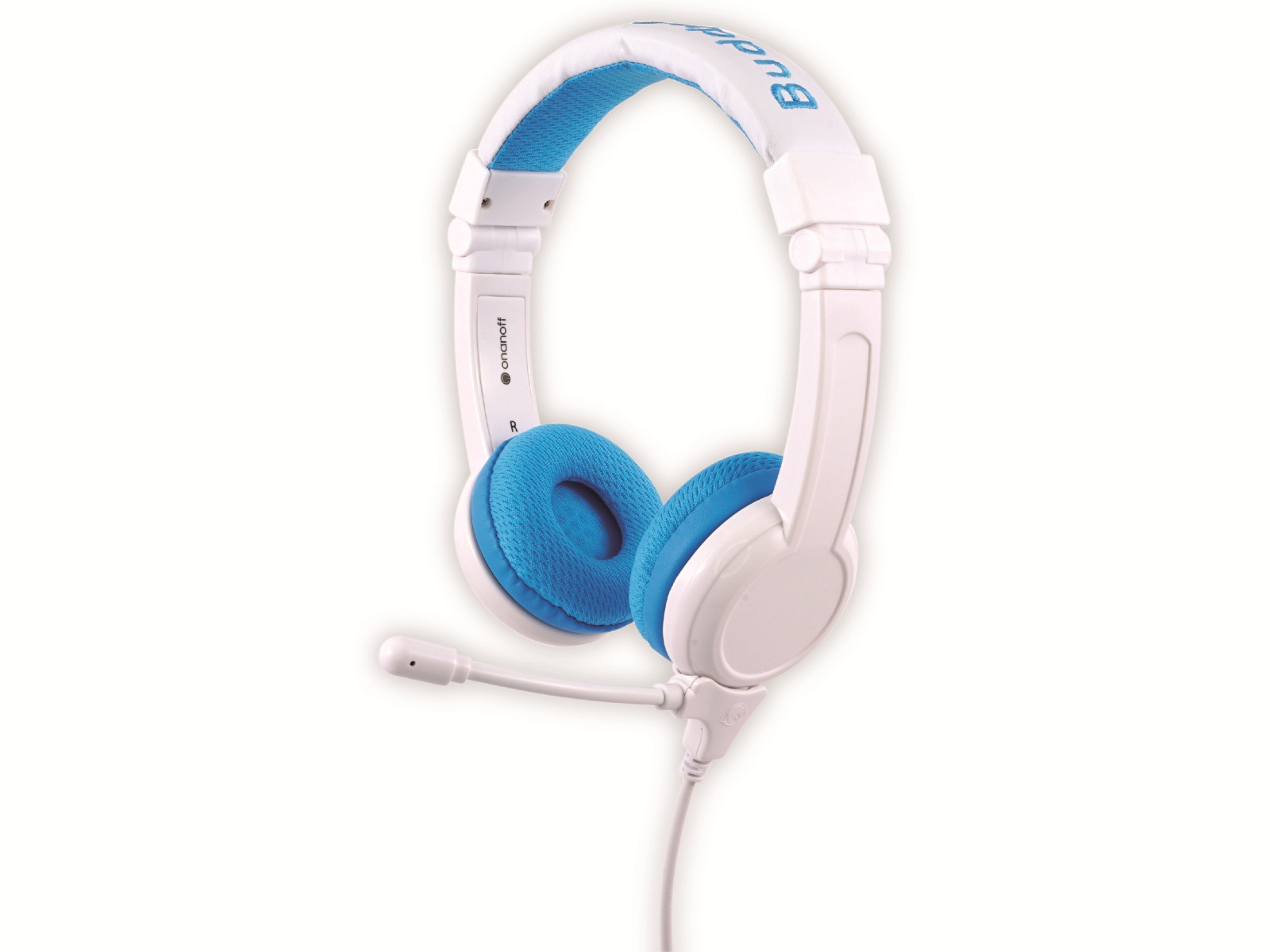 ONANOFF On-Ear Kopfhörer BuddyPhones School+, für Kinder, weiß/blau