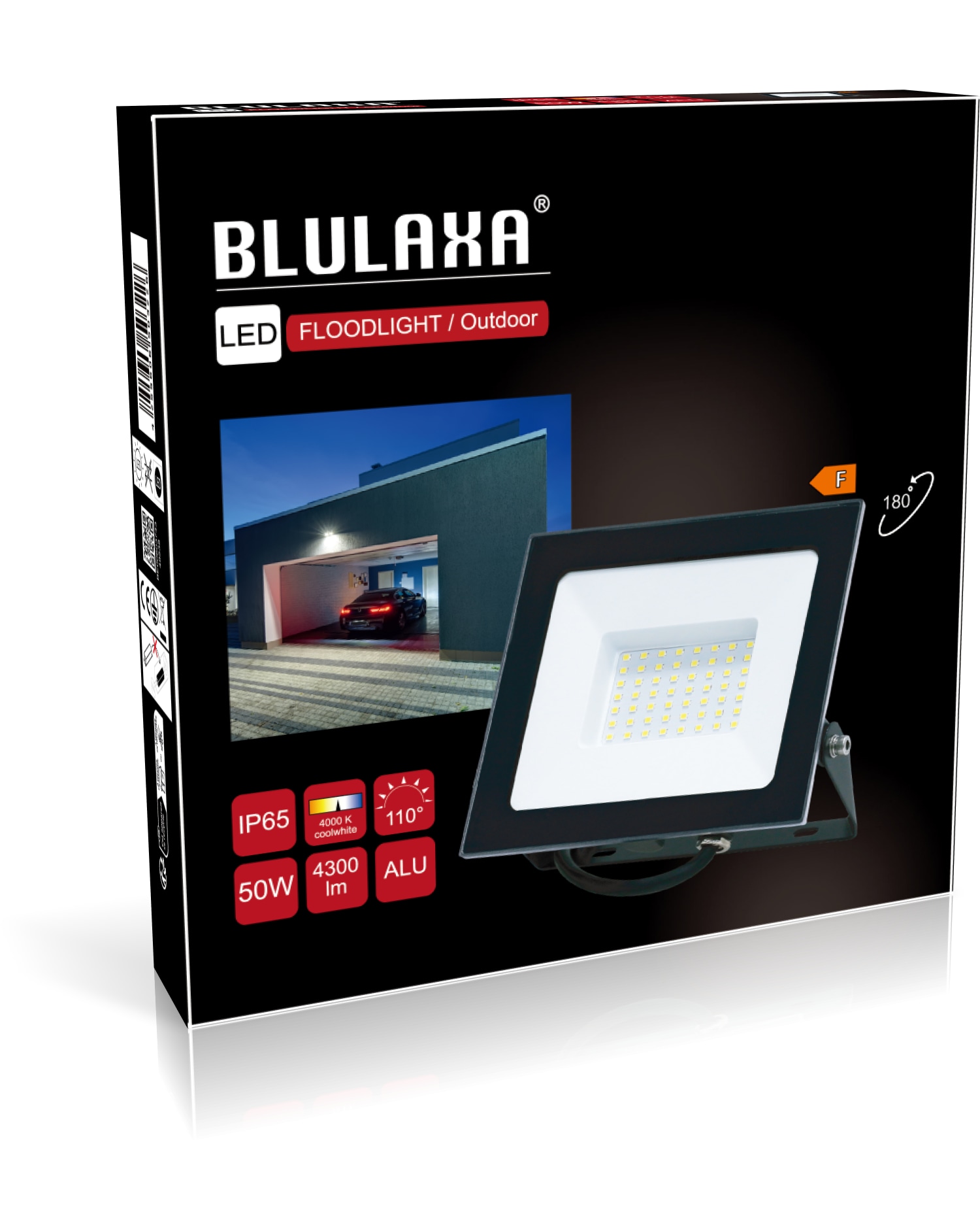 BLULAXA LED-Fluter, EEK: F, 50W, 4300lm, 4000K, schwarz BLULAXA LED-Fluter, EEK: F, 50W, 4300lm, 4000K, schwarz