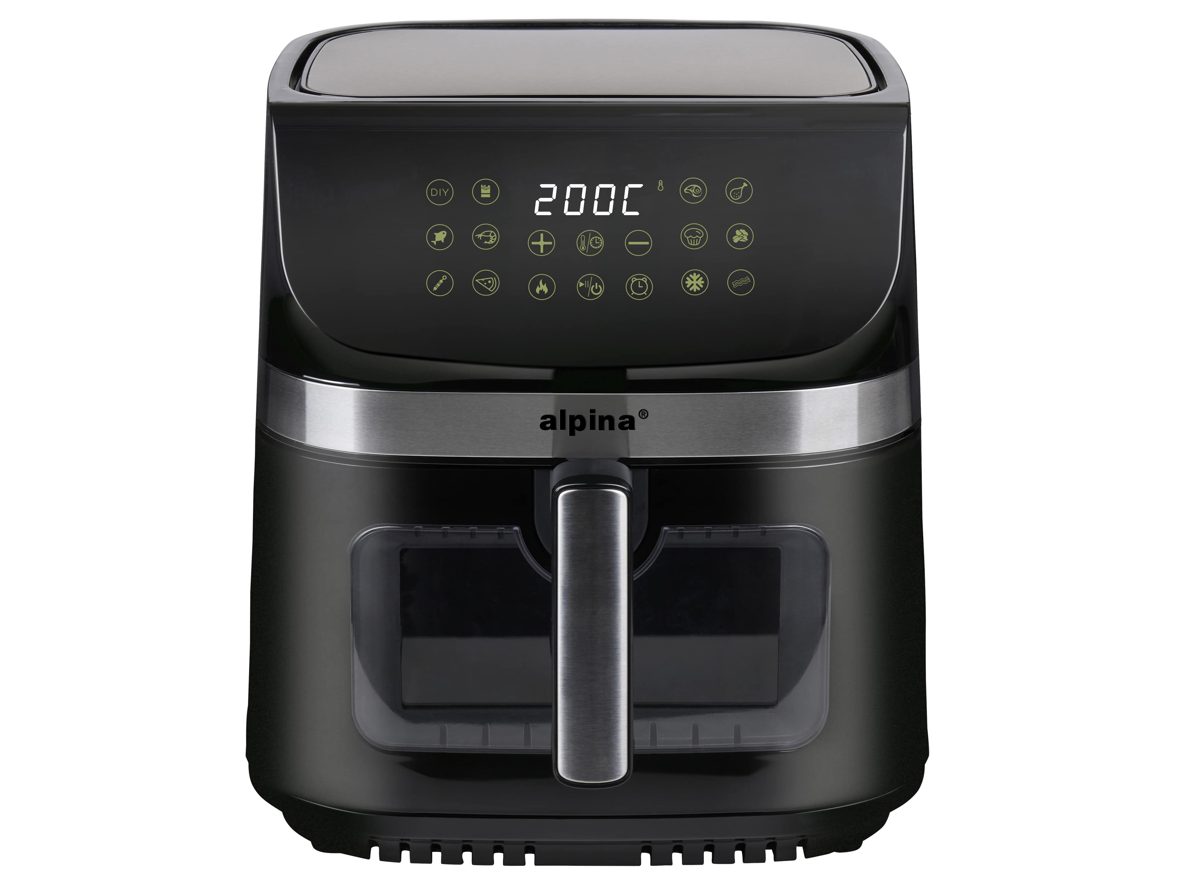 ALPINA Heißluftfritteuse XXL, 9L, 1800W, Timer, 80...200°C, Digitalanzeige