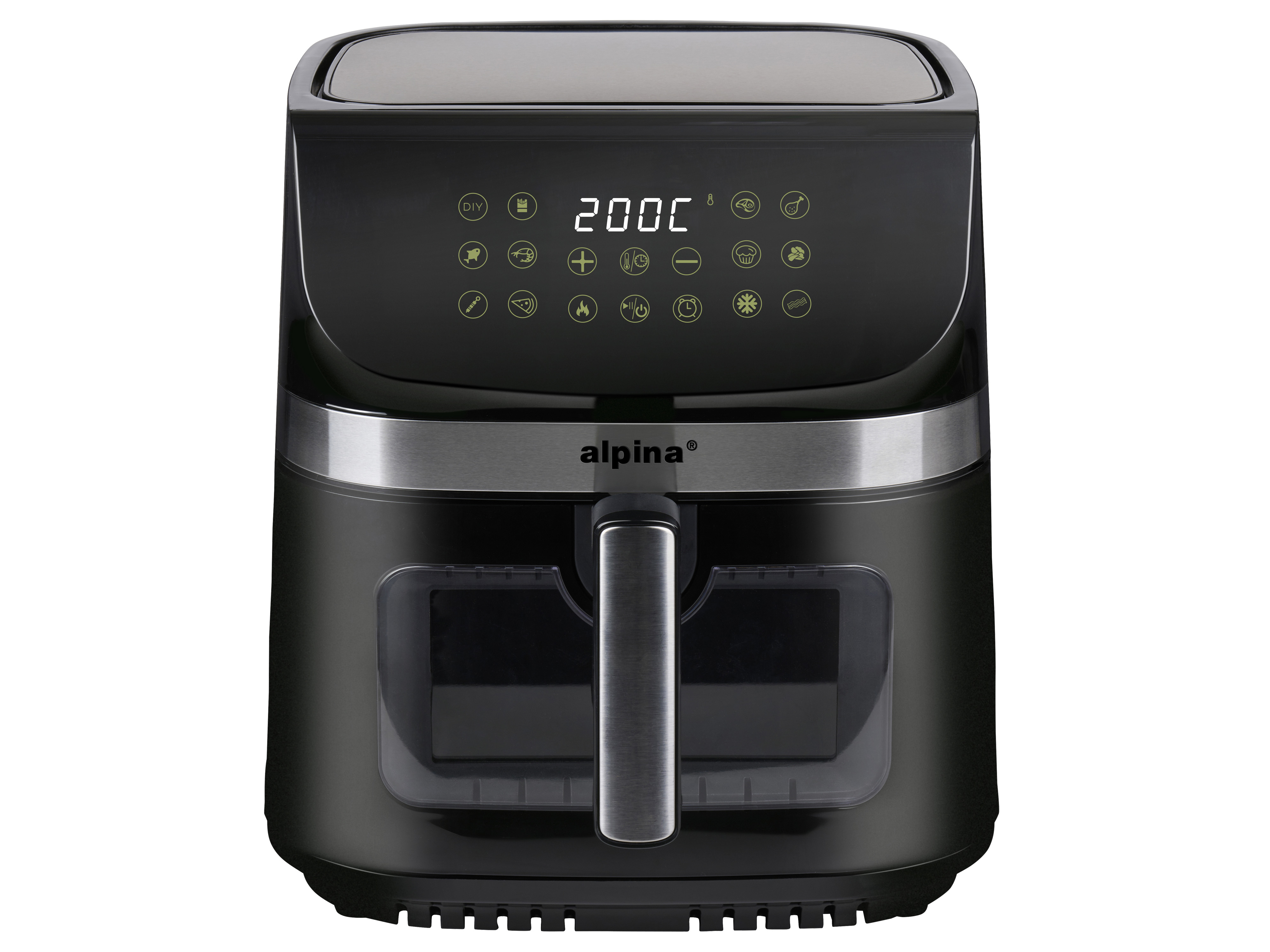 ALPINA Heißluftfritteuse XXL, 9L, 1800W, Timer, 80...200°C, Digitalanzeige ALPINA Heißluftfritteuse XXL, 9L, 1800W, Timer, 80...200°C, Digitalanzeige