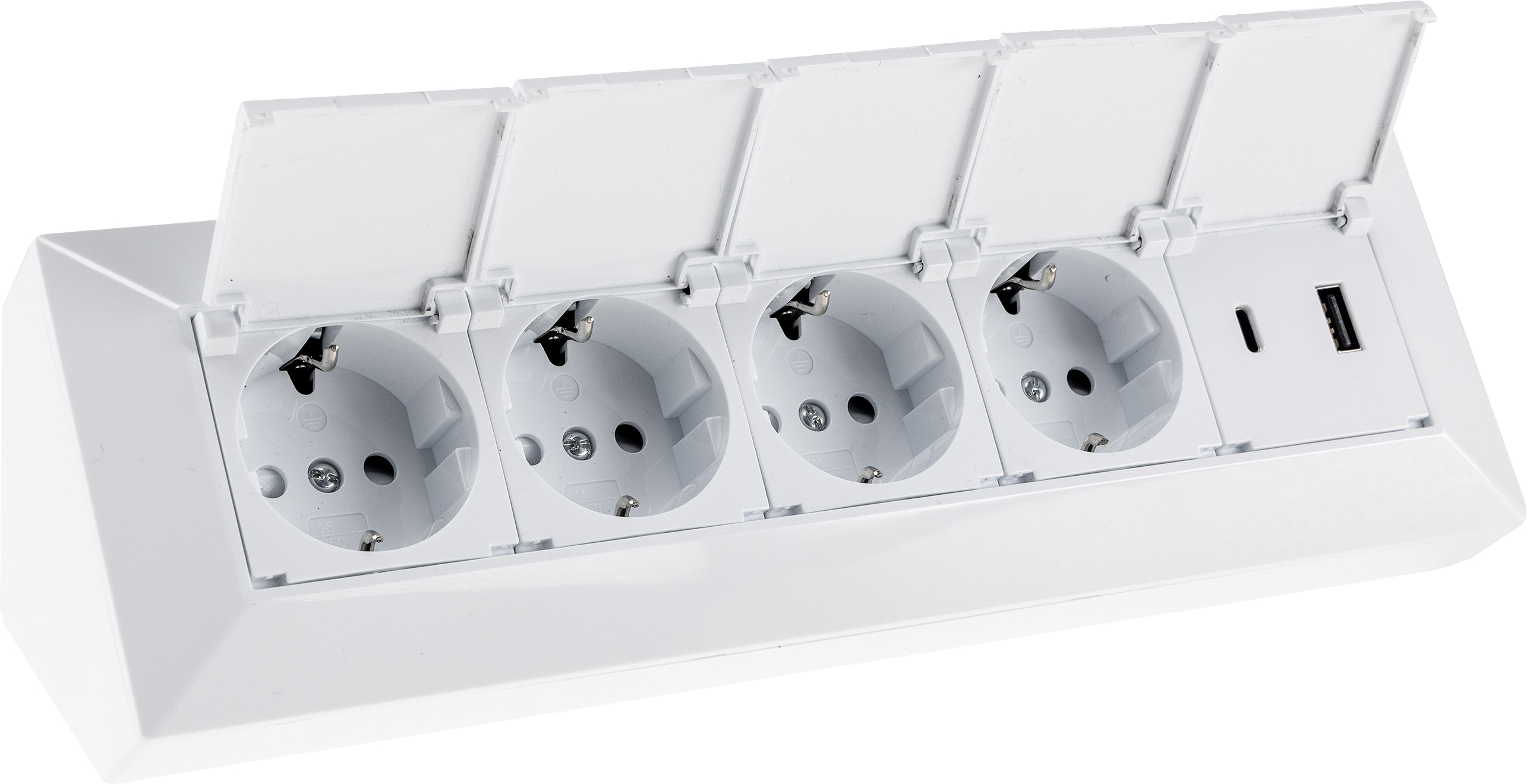 CHILITEC Steckdosenblock 23960, 4-fach, mit Schutzklappen, USB-A+C, weiß CHILITEC Steckdosenblock 23960, 4-fach, mit Schutzklappen, USB-A+C, weiß