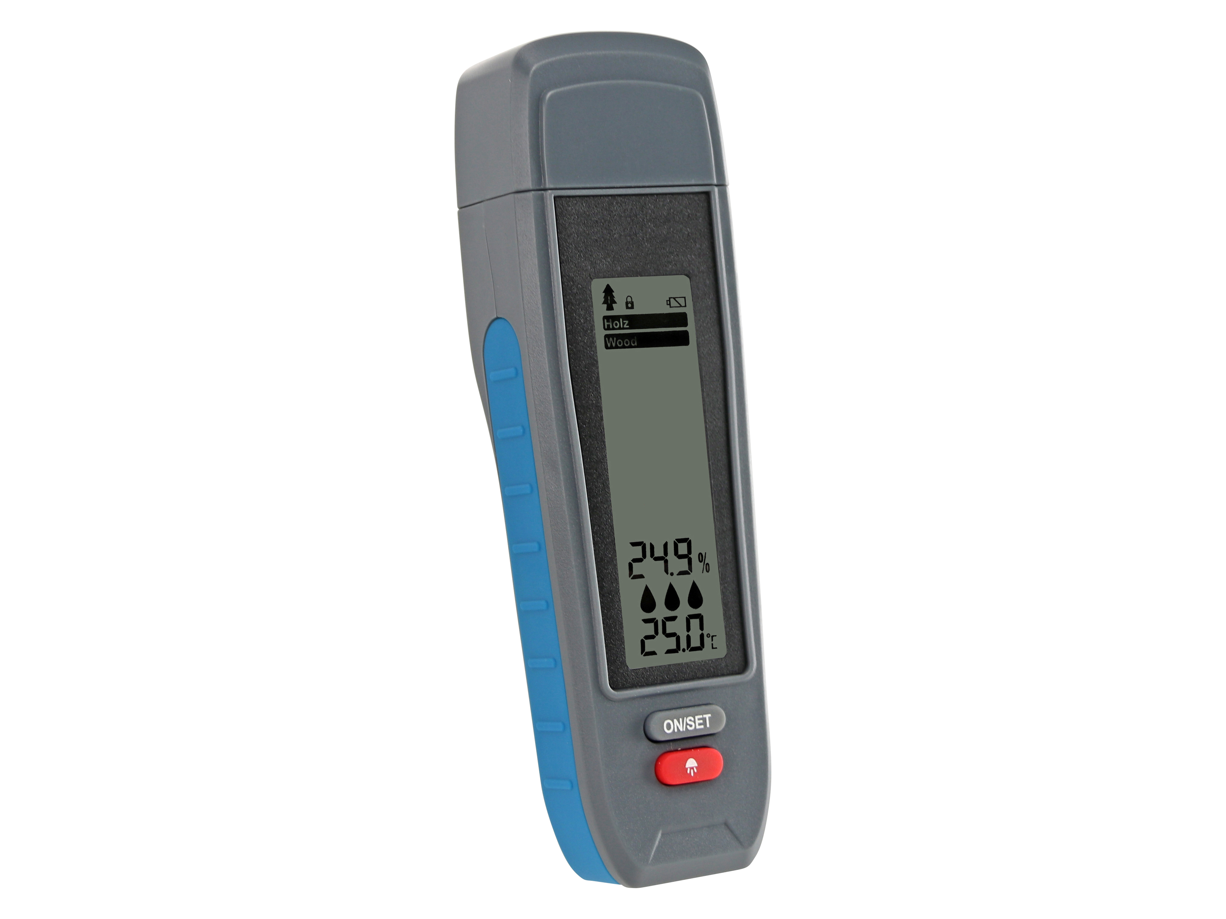 Feuchtigkeitsmessgerät für Holz und Baumaterialien, inkl. 2x Batterien Feuchtigkeitsmessgerät für Holz und Baumaterialien, inkl. 2x Batterien