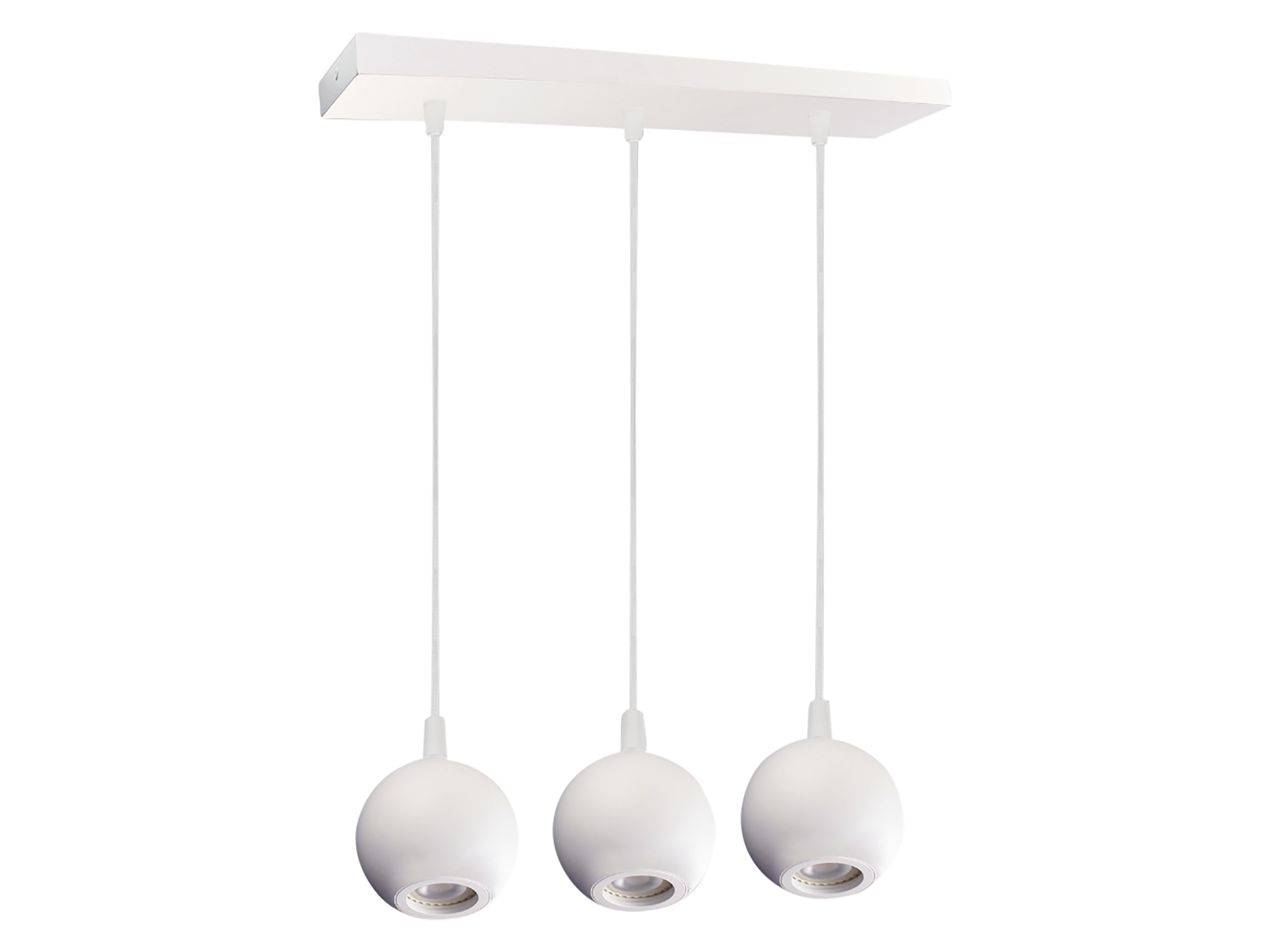 ENOVALITE LED-Pendellampe GLOBE, GU10-Fassung, IP20, Ø10cm, 3 flammig, weiß ENOVALITE LED-Pendellampe GLOBE, GU10-Fassung, IP20, Ø10cm, 3 flammig, weiß