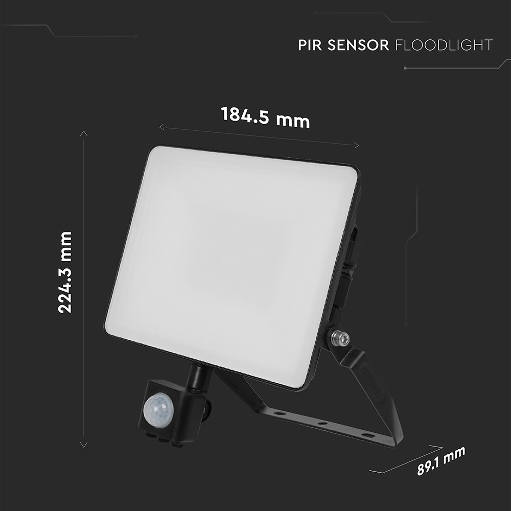 V-TAC LED-Fluter, VT-4929-FC, EEK: E, 30 W, 3600 lm, 3000 K, IP65, warmweiß