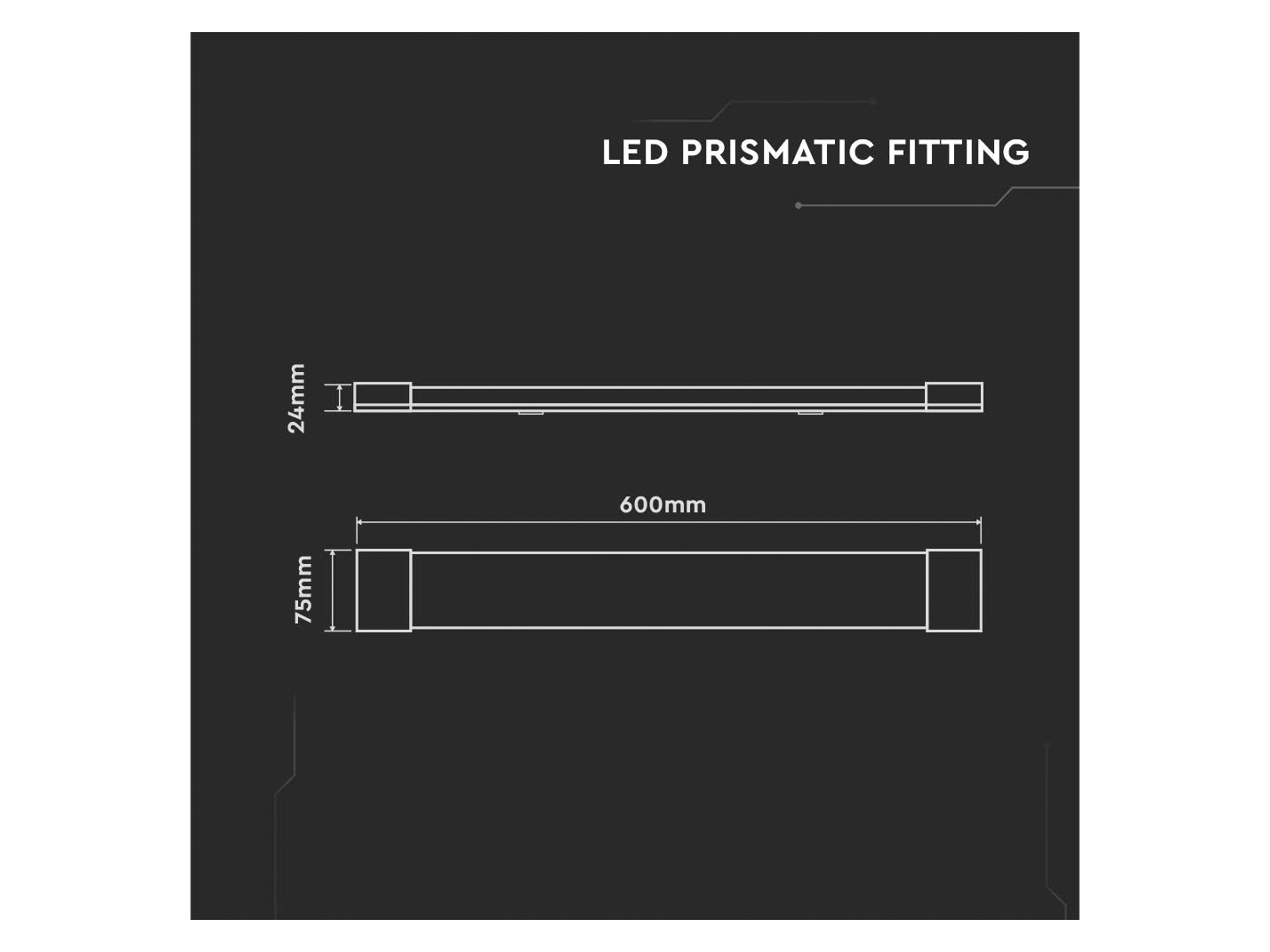 V-TAC LED-Deckenleuchte, VT-8-20 (663) EEK: E, 20W, 2400 lm, 600 mm, 4000 K V-TAC LED-Deckenleuchte, VT-8-20 (663) EEK: E, 20W, 2400 lm, 600 mm, 4000 K