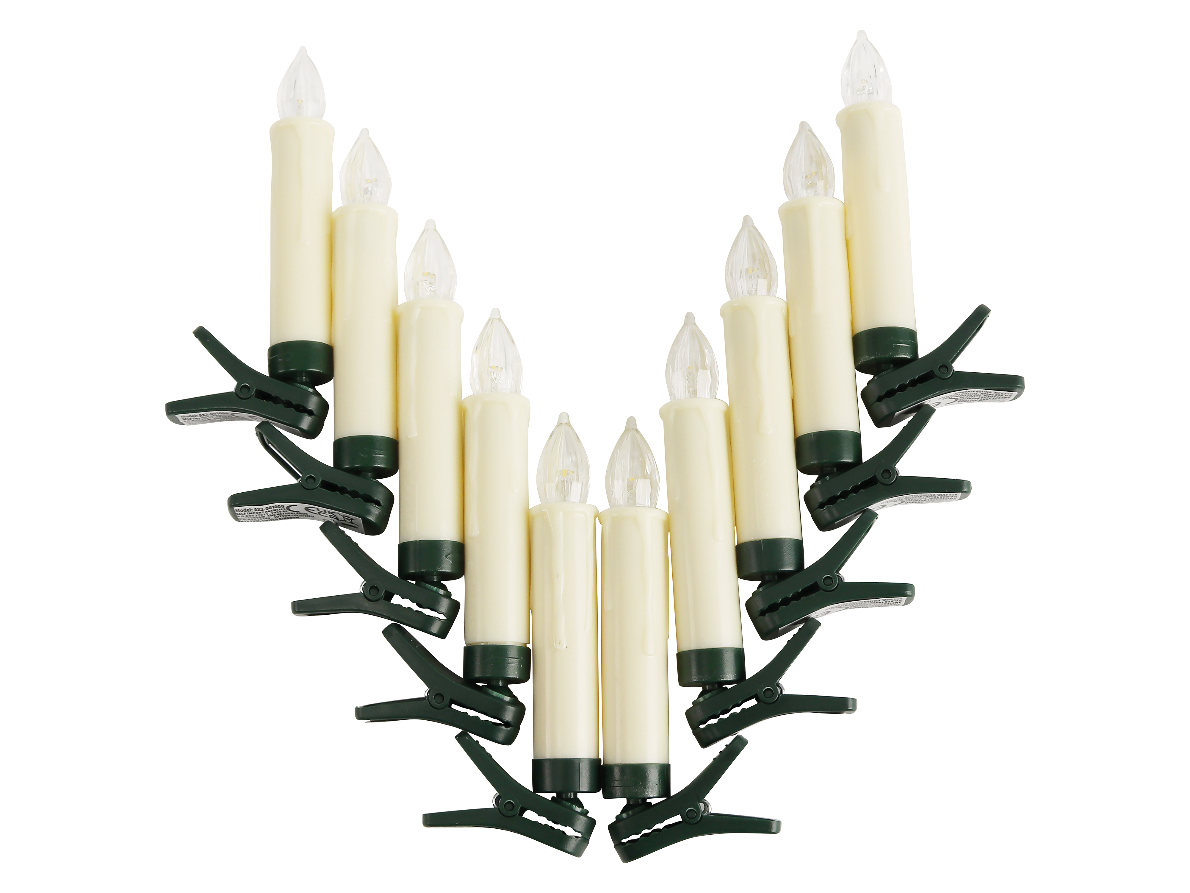 LED-Baumkerzen, 10er Set mit FB, Timer