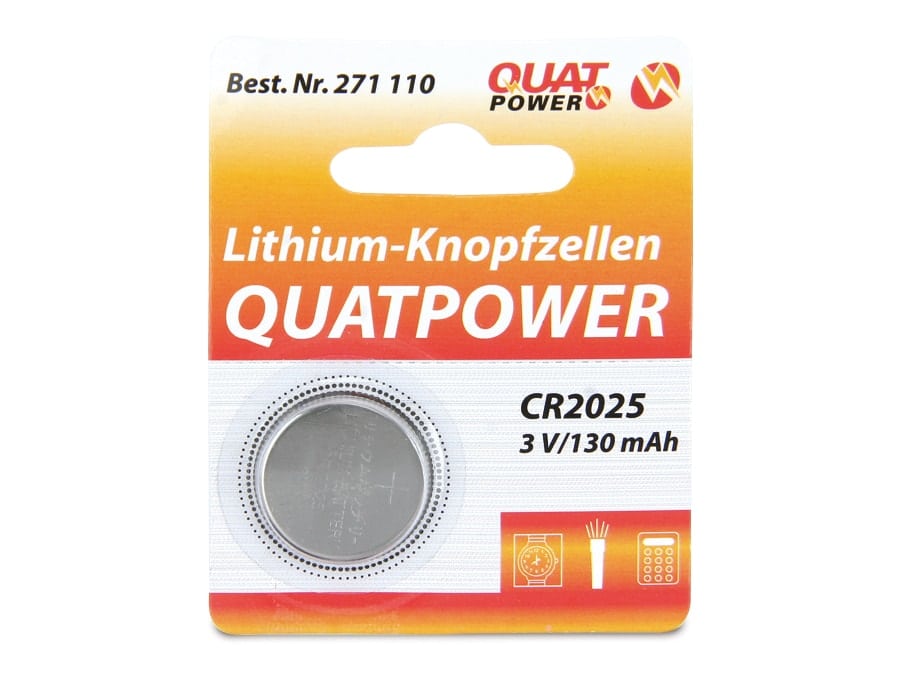 QUATPOWER Lithium-Knopfzellen CR2025