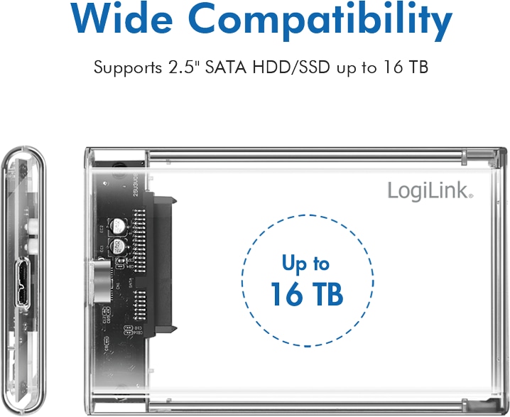 LOGILINK Festplattengehäuse UA0409, HDD/SSD, USB 3.0, werkzeuglos