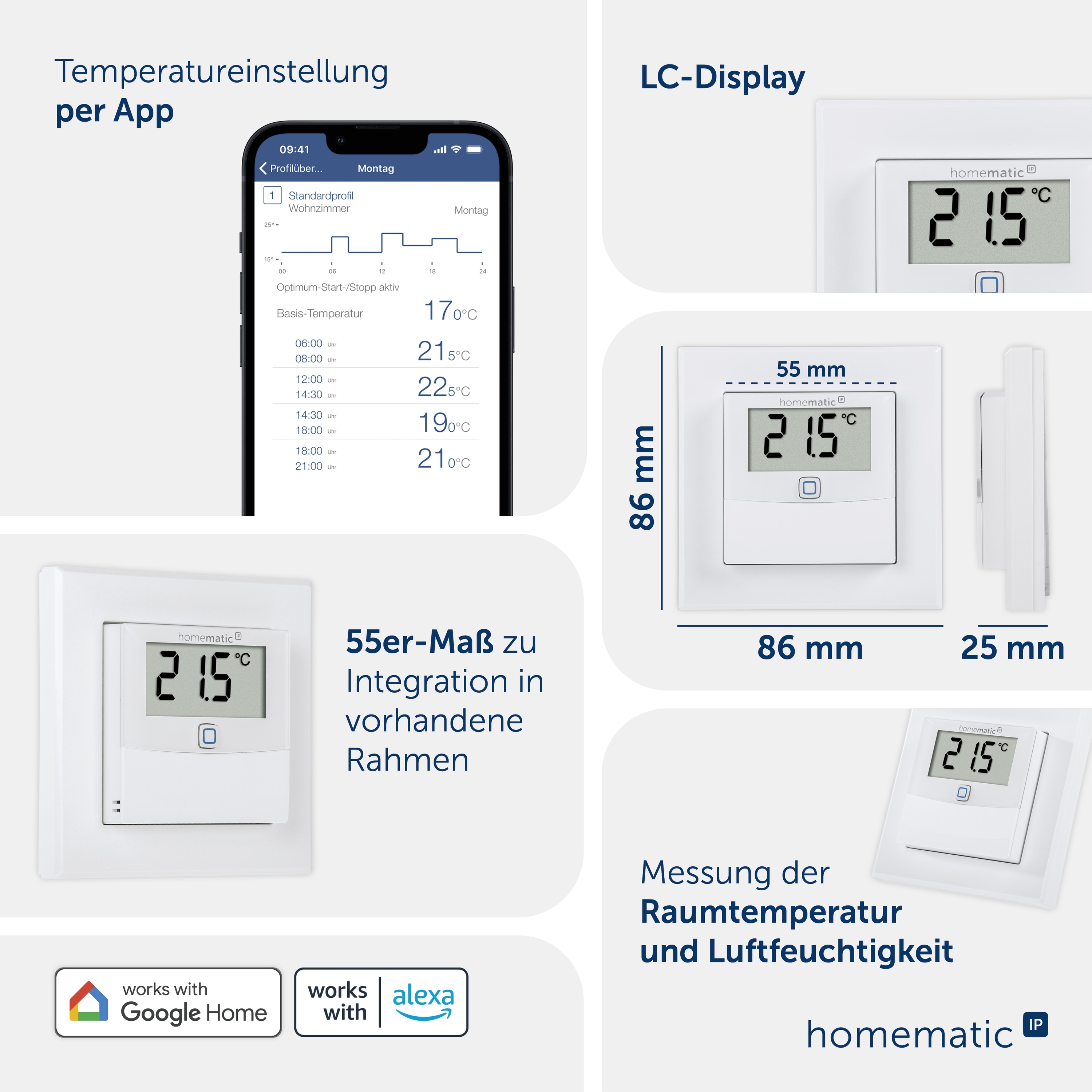 HOMEMATIC IP Smart Home 150180A0, Temp. und Luftfeucht. Sensor mit Display HOMEMATIC IP Smart Home 150180A0, Temp. und Luftfeucht. Sensor mit Display