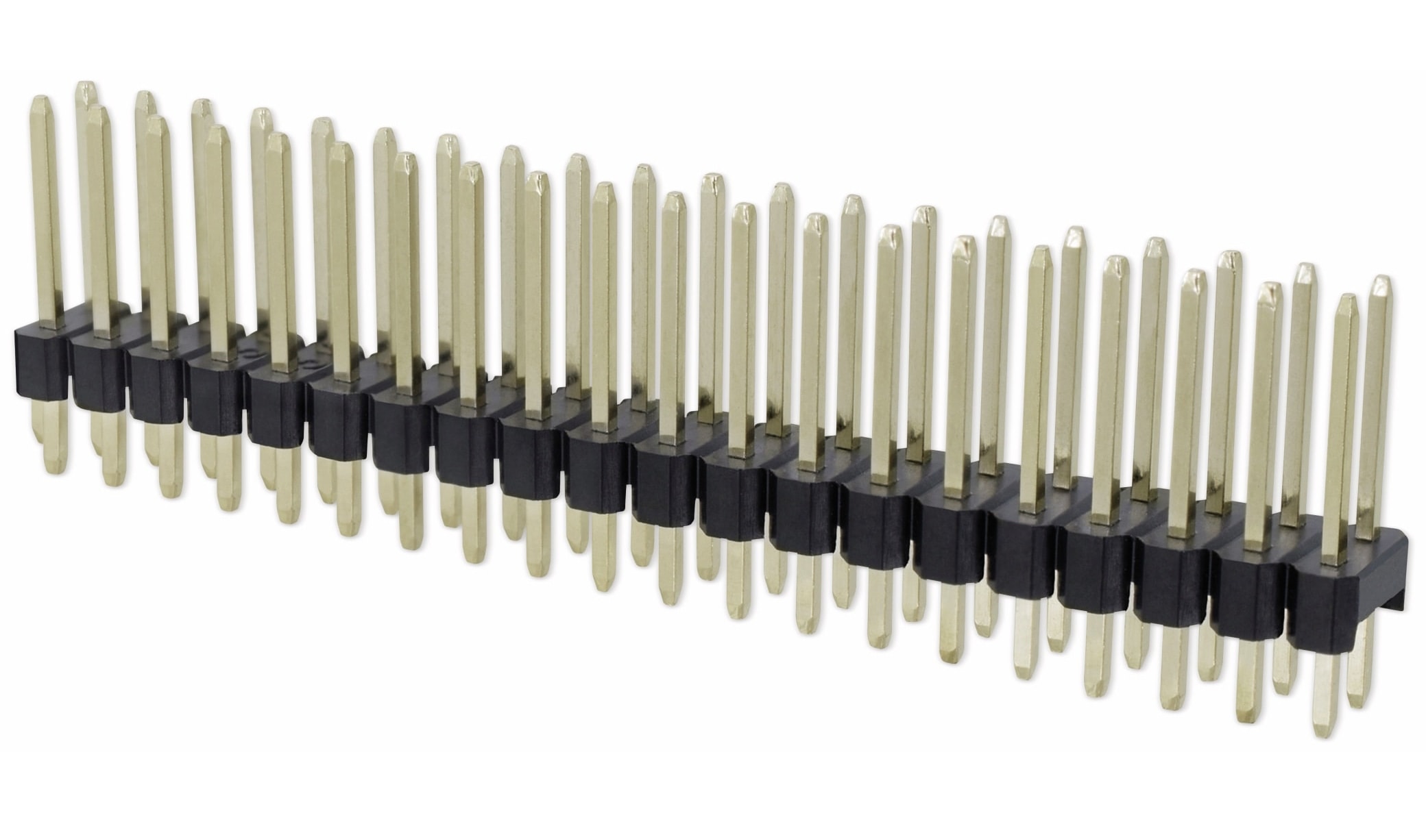 Stiftleiste, 2 x 20, 2,54 mm, gerade, 0,8µ Au (Gold), 5 Stück