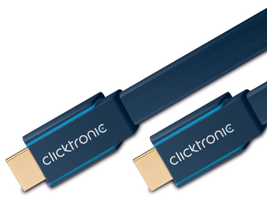 CLICKTRONIC Casual HDMI-Flachkabel, HIGH SPEED with ETHERNET, 5 m