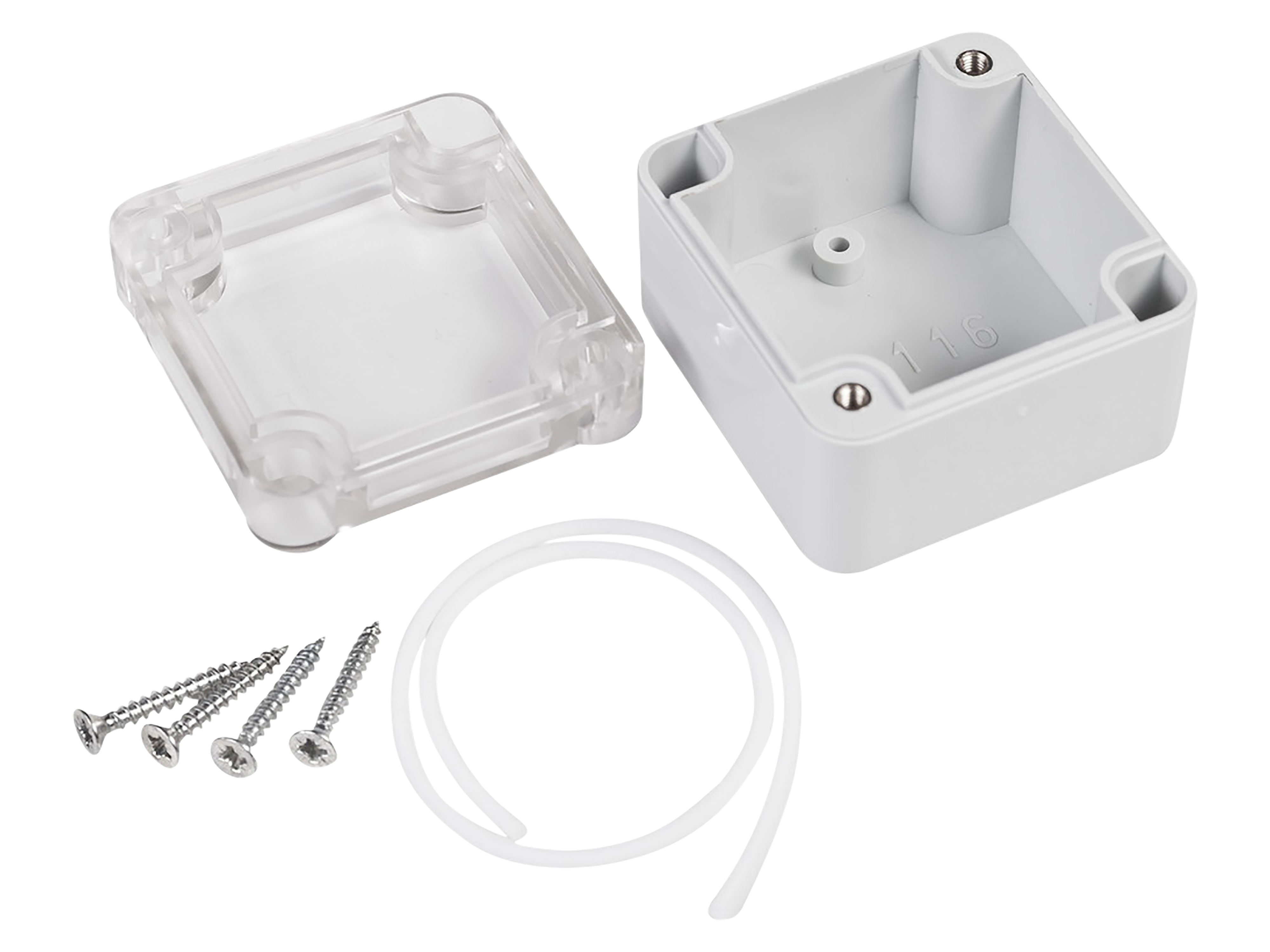 POLLIN ABS-Gehäuse 4U63050504437, 51x49x36 mm, IP65, Glasklarer Deckel