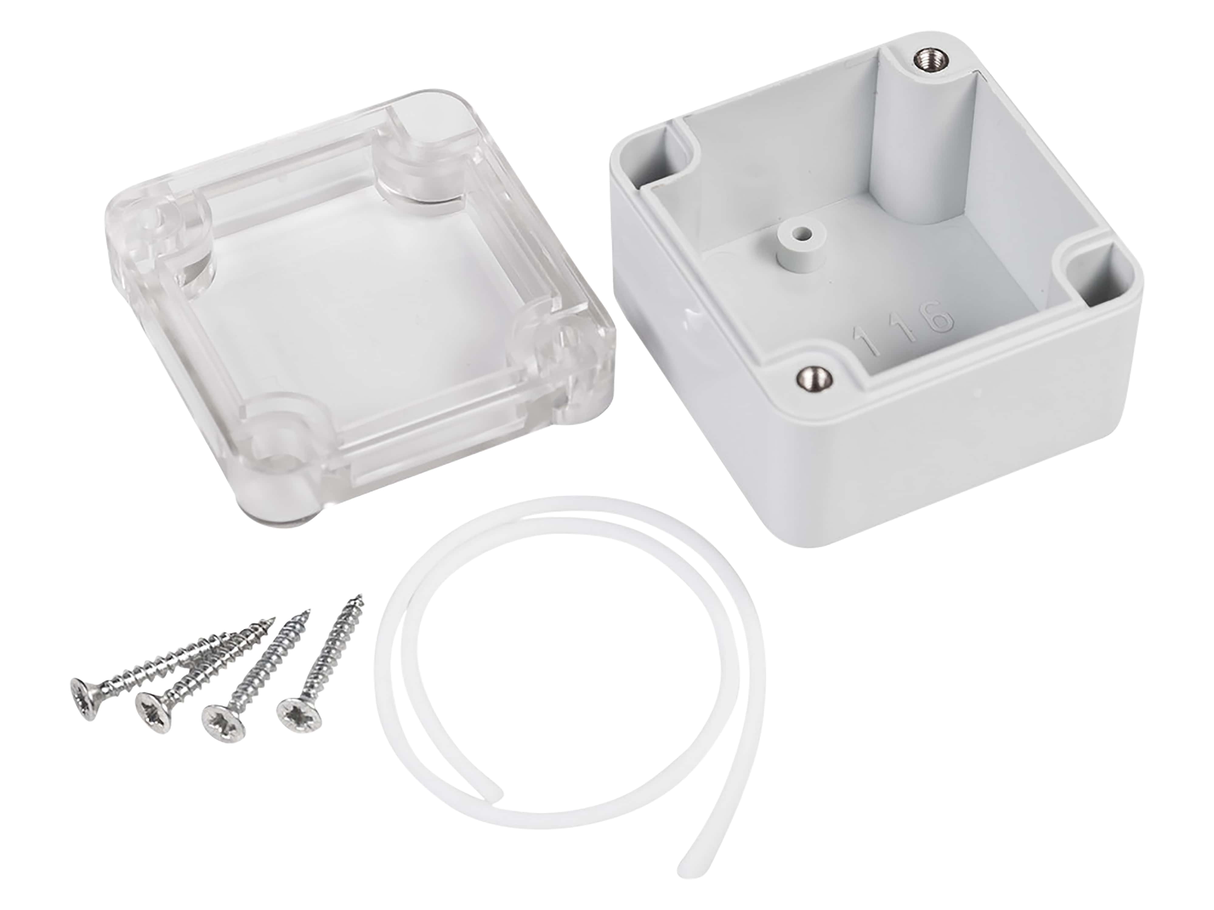 POLLIN ABS-Gehäuse 4U63050504437, 51x49x36 mm, IP65, Glasklarer Deckel