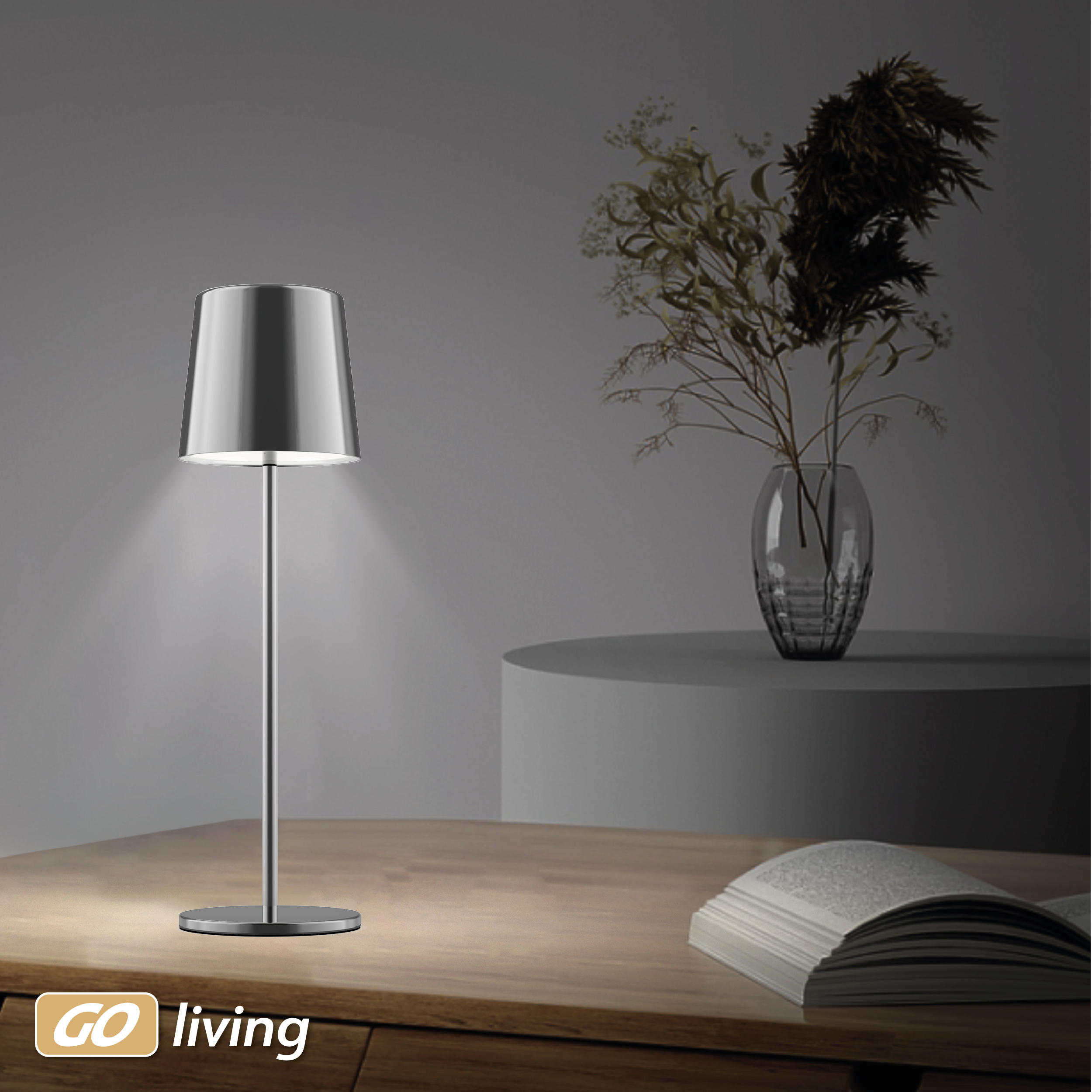 MÜLLER-LICHT LED-Akku-Tischleuchte Holly, 3 W, 300 lm, silber