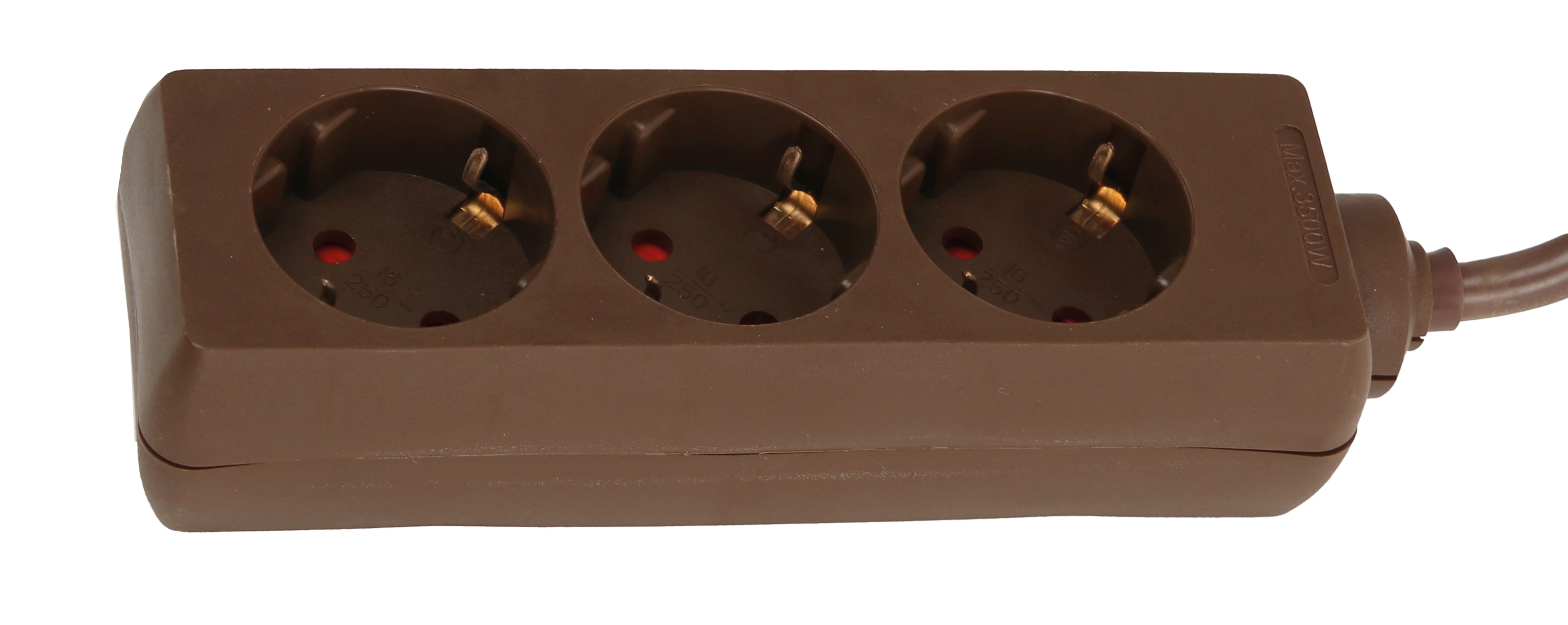 Steckdosenleiste XM-C03, 3-fach, braun Steckdosenleiste XM-C03, 3-fach, braun