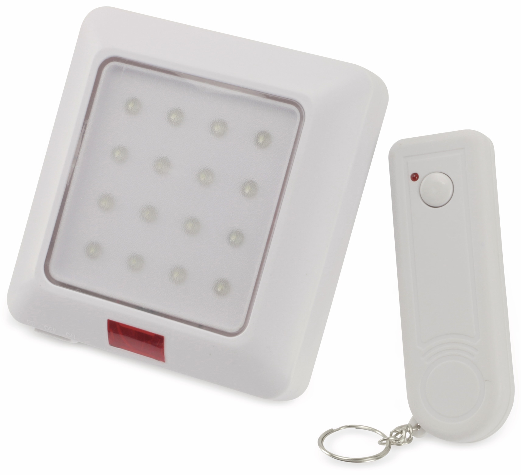 Safe Alarm LED Strahler 16 LEDs, mit Fernbedienung, weiß