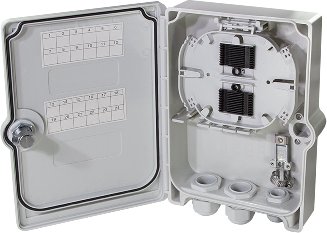 LOGILINK FTTH/FTTB-Anschlussleergehäuse FB124E, für 24 Fasern, 6x LC/QD o. SC/DX LOGILINK FTTH/FTTB-Anschlussleergehäuse FB124E, für 24 Fasern, 6x LC/QD o. SC/DX