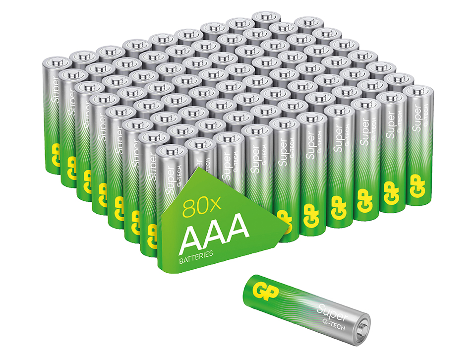 GP Super Alkaline-Micro-AAA-Batterie LR03, 1,5V, 80 Stück