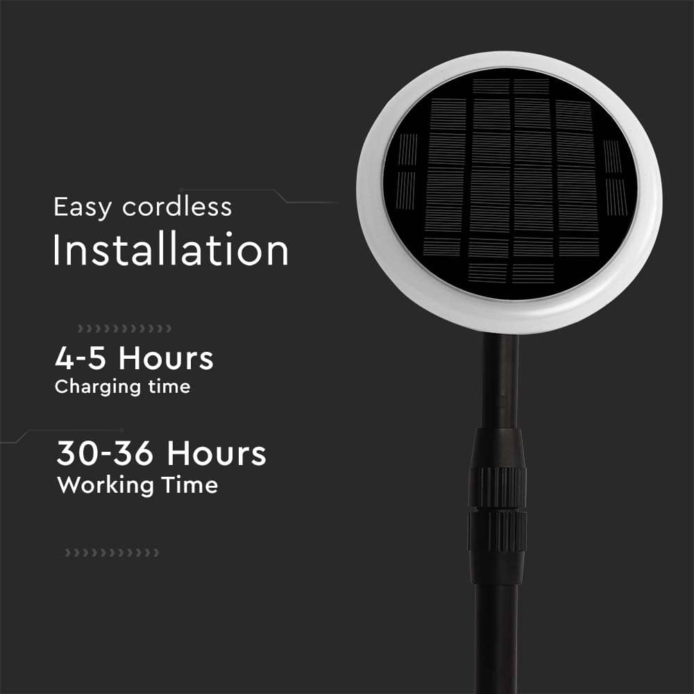 V-TAC Solar LED-Gartenleuchte VT-943, 3 W, 3000 K, schwarz, 2 Stück V-TAC Solar LED-Gartenleuchte VT-943, 3 W, 3000 K, schwarz, 2 Stück