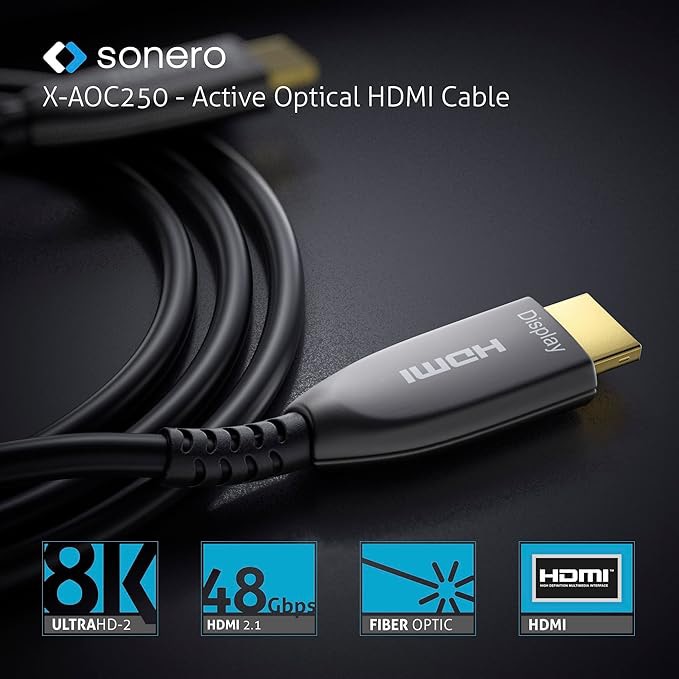 SONERO Aktives HDMI Kabel X-AOC250-100, AOC Extender Kabel 8K, 10m SONERO Aktives HDMI Kabel X-AOC250-100, AOC Extender Kabel 8K, 10m