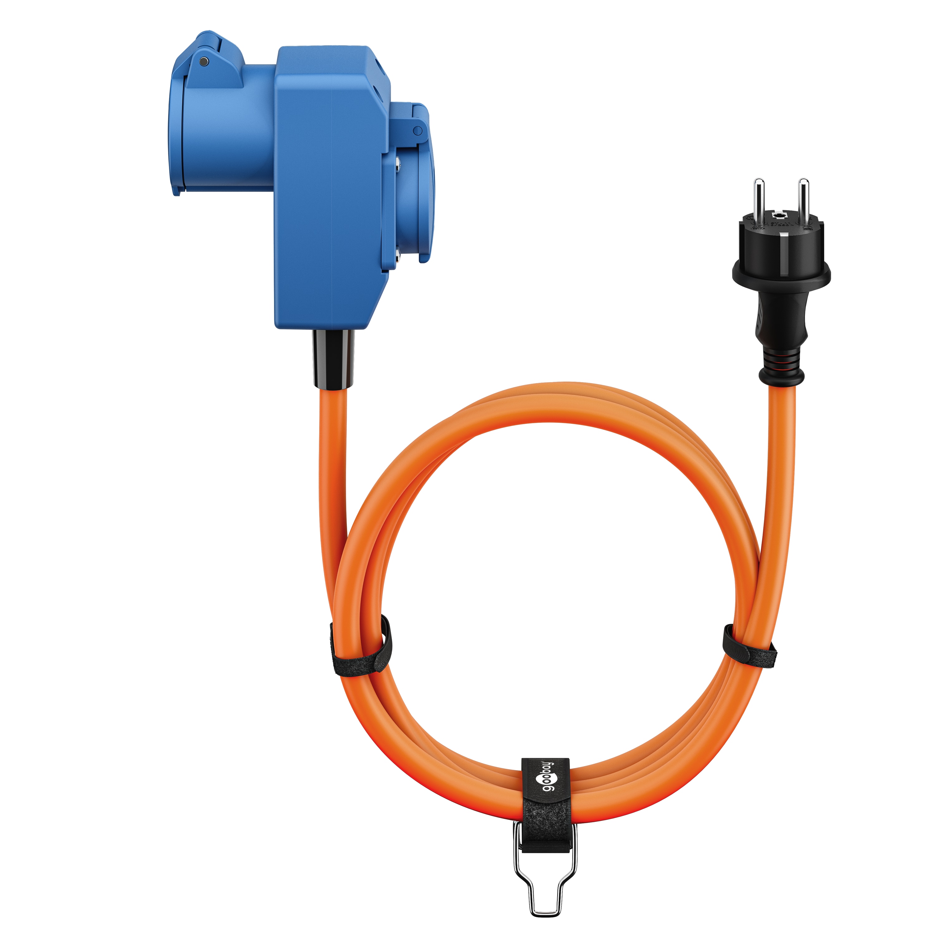 GOOBAY CEE-Adapterkabel 76222, 1,5 m, Schutzkontakt Stecker zu CEE-+ SK.-Kupplung