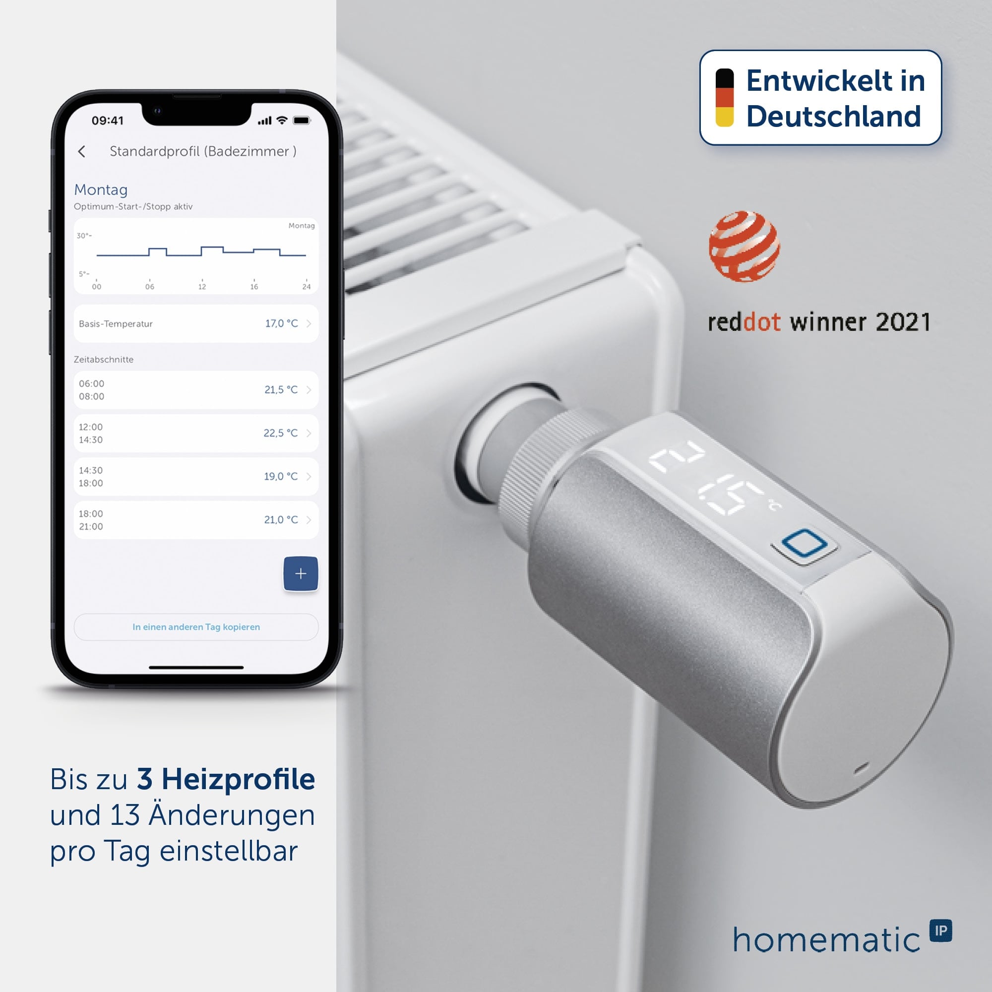 HOMEMATIC IP 156650A0, Heizkörperthermostat EVO, silber HOMEMATIC IP 156650A0, Heizkörperthermostat EVO, silber