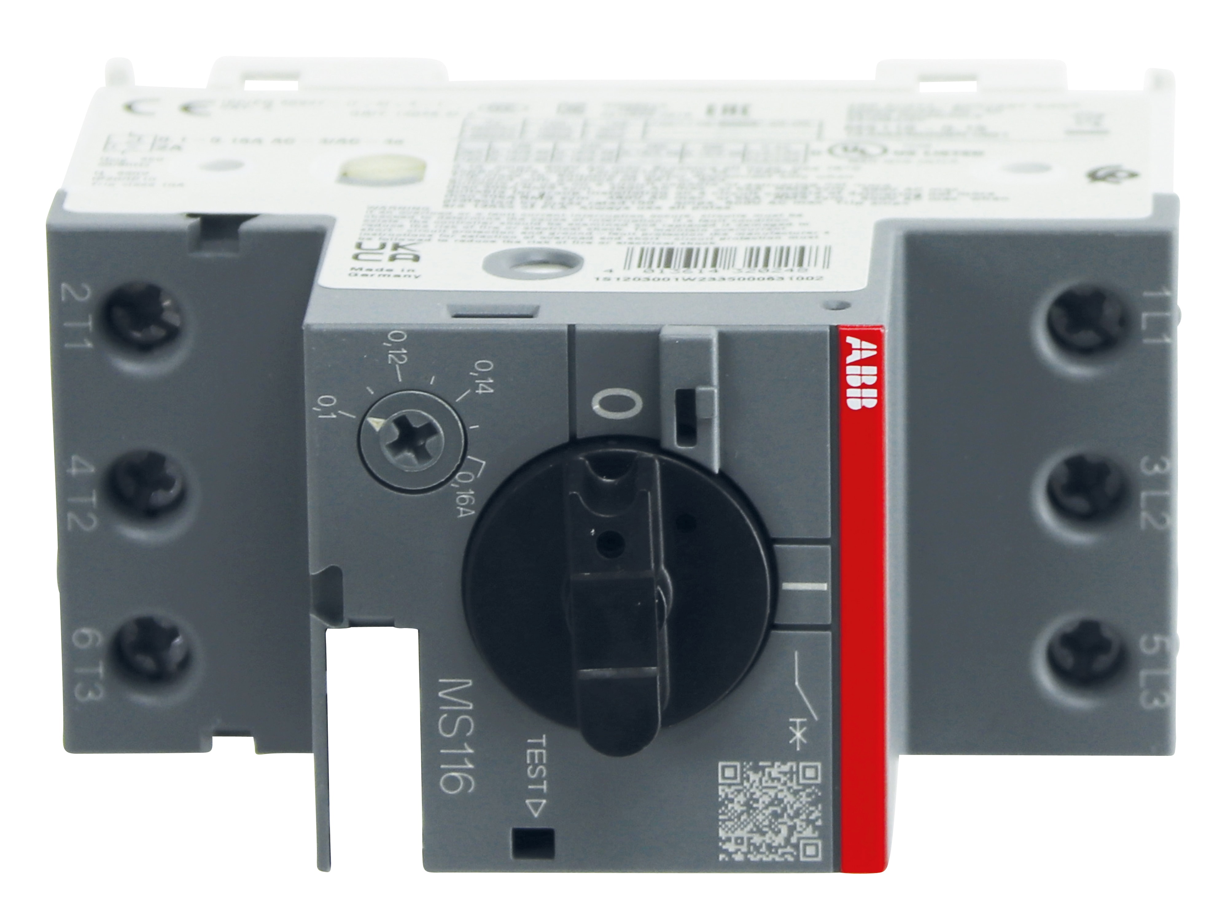 ABB Motorschutzschalter MS116-0.16, Auslöseklasse 10 A, 0.1...0.16 A