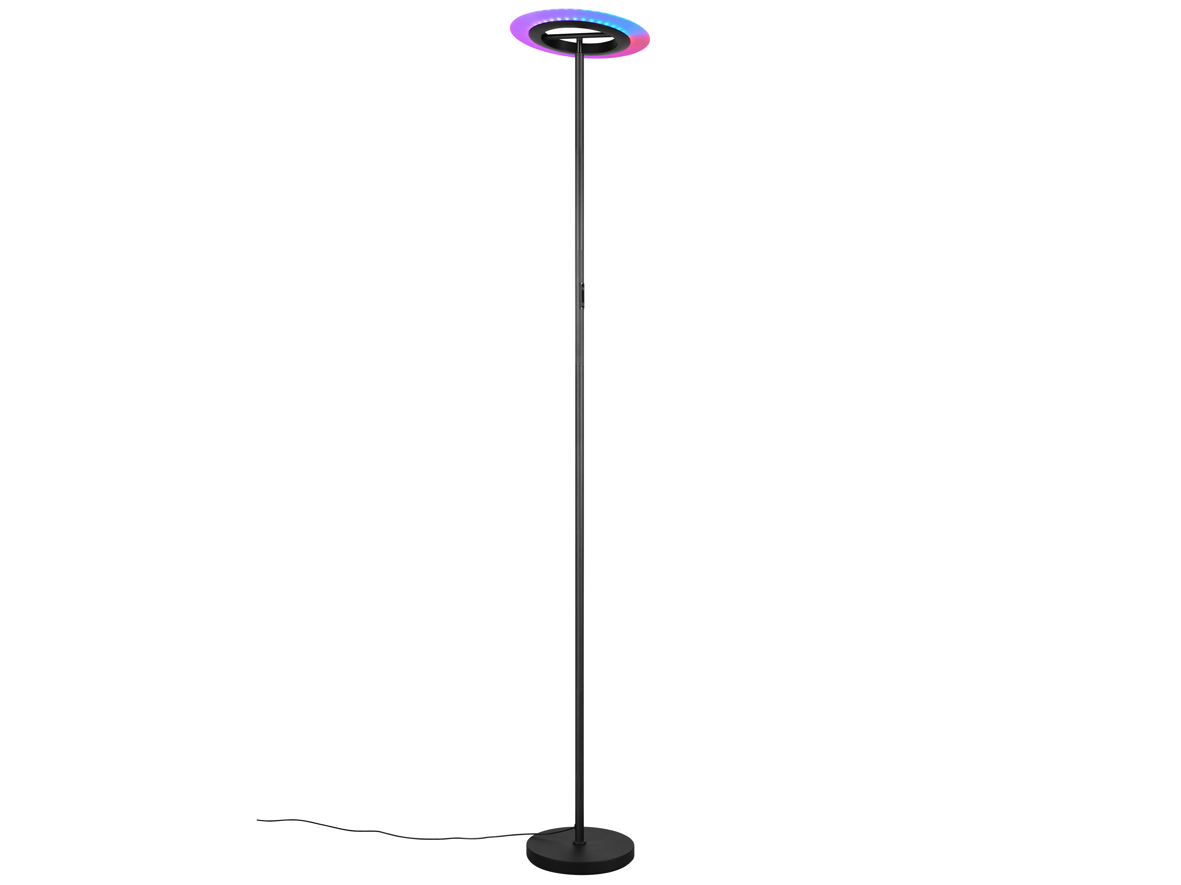 REALITY LED-Stehleuchte Samba R43411132, 16,5W, 2700... 6500K, 1900lm, CCT, RGB, IP20, schwarz