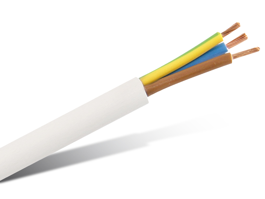 PVC-Schlauchleitung H05VV-F, 3x 1,5 mm², 50 m, weiß PVC-Schlauchleitung H05VV-F, 3x 1,5 mm², 50 m, weiß