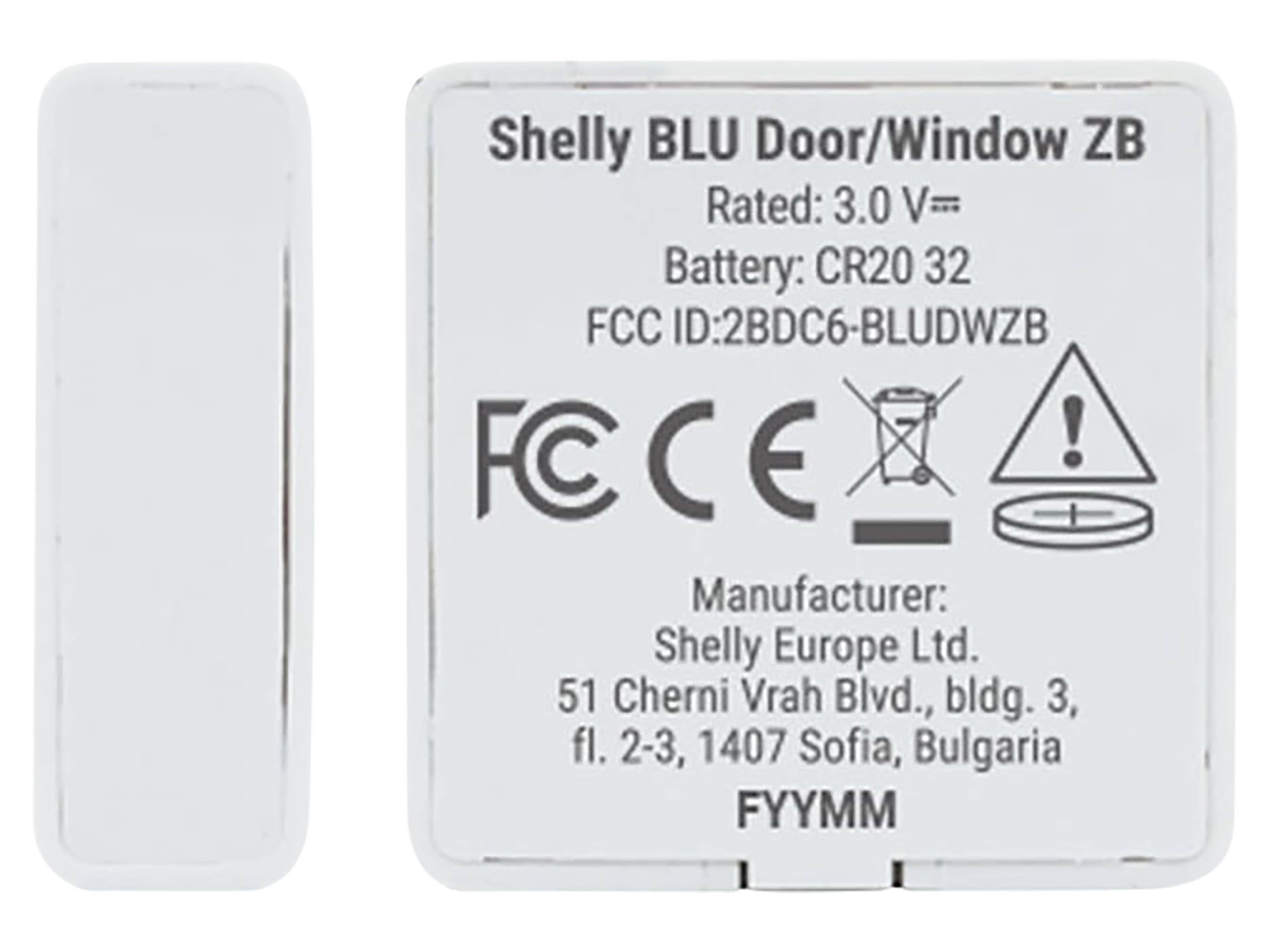 SHELLY Tür-/Fensterkontakt Blu ZB Door, Window, weiß SHELLY Tür-/Fensterkontakt Blu ZB Door, Window, weiß
