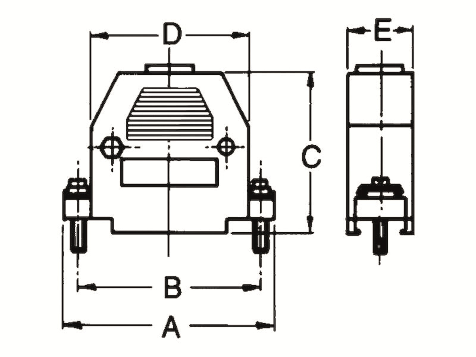 ECON CONNECT Posthaube für D-Sub Steckverbinder, 9-polig, schwarz, Kunststoff
