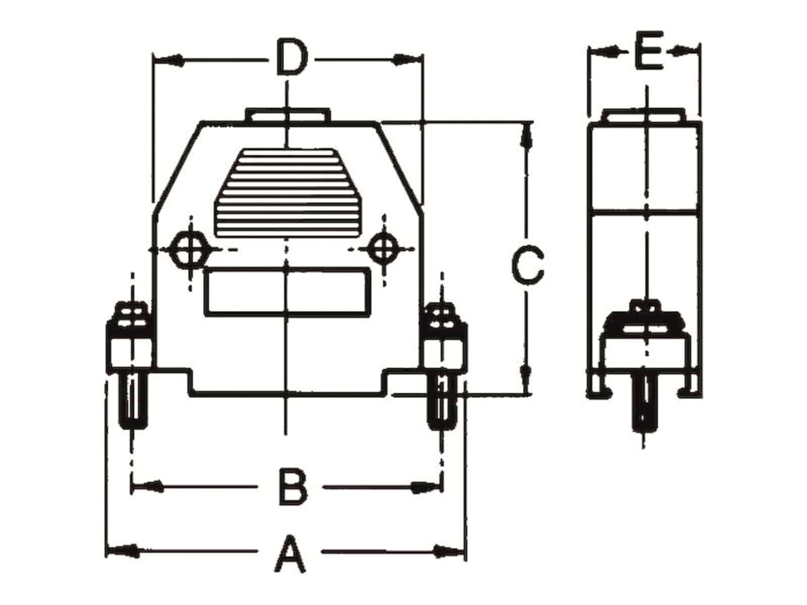 ECON CONNECT Posthaube für D-Sub Steckverbinder, 9-polig, schwarz, Kunststoff