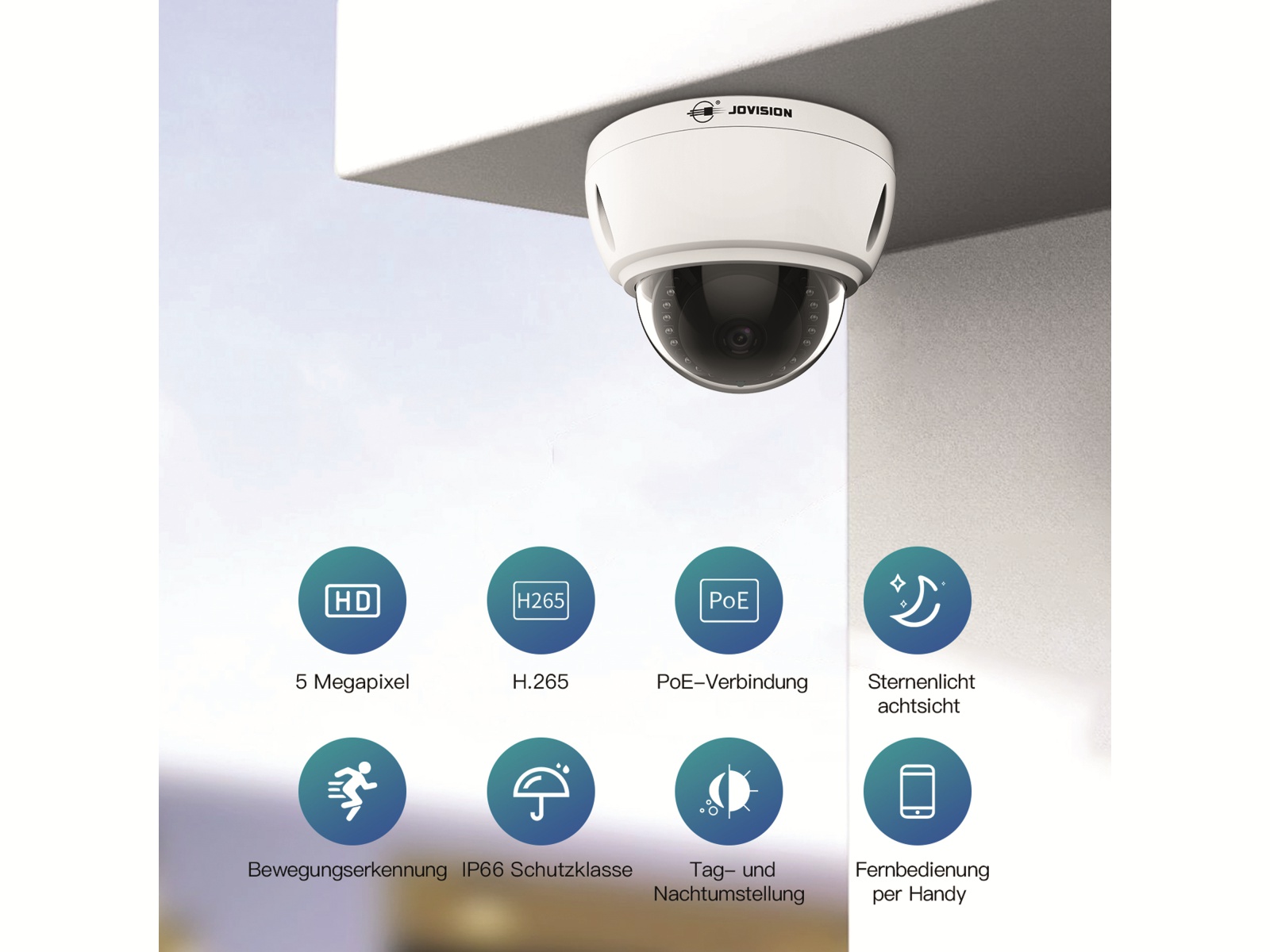 Jovision überwachungskamera CloudSEE, IP-D52, PoE, 5 MP Jovision überwachungskamera CloudSEE, IP-D52, PoE, 5 MP