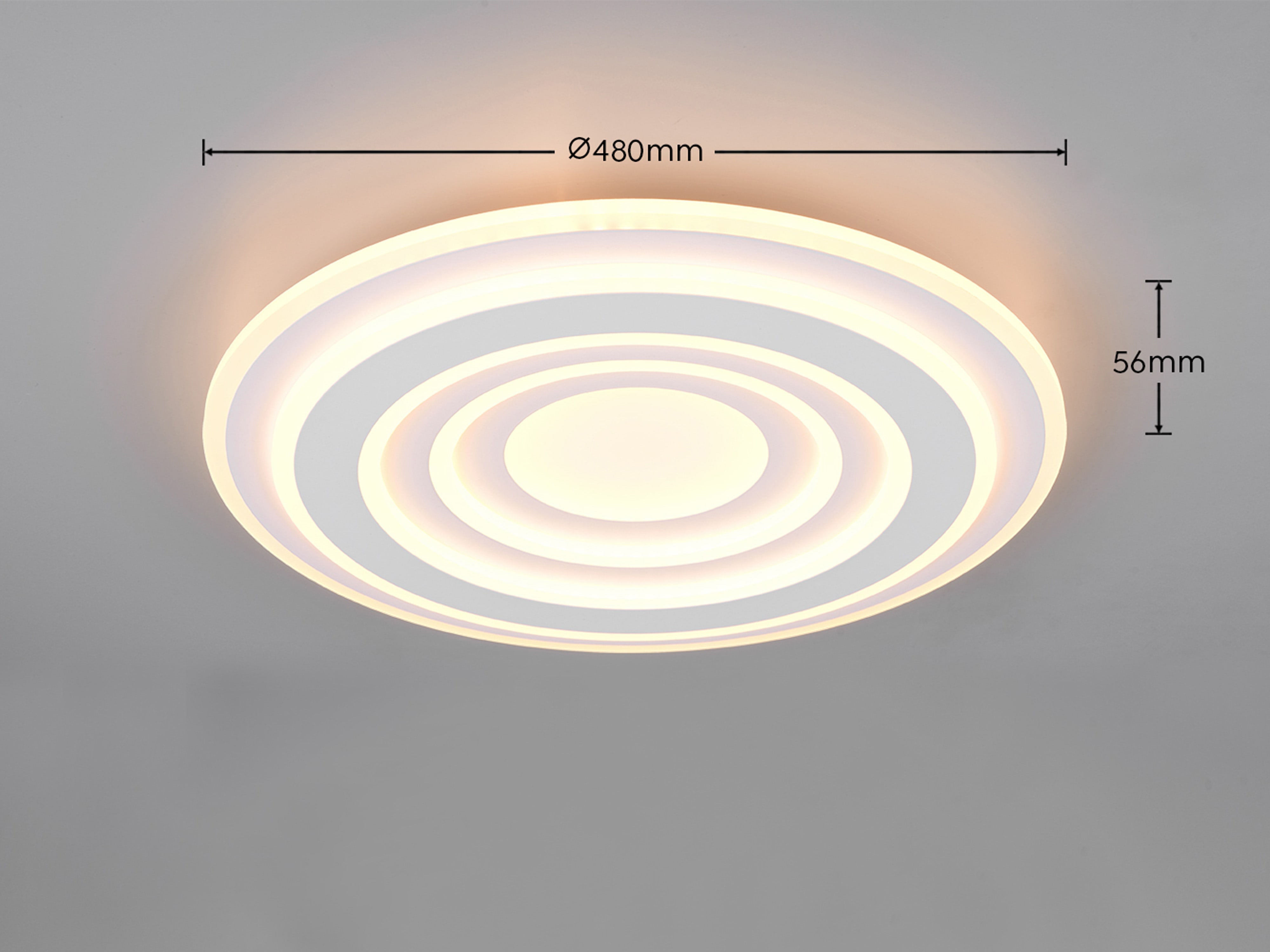 TRIO LED-Deckenleuchte Costa 633510131, 50W, 2700... 6000K, 5850lm, Fernbedienung, CCT, IP20, weiß