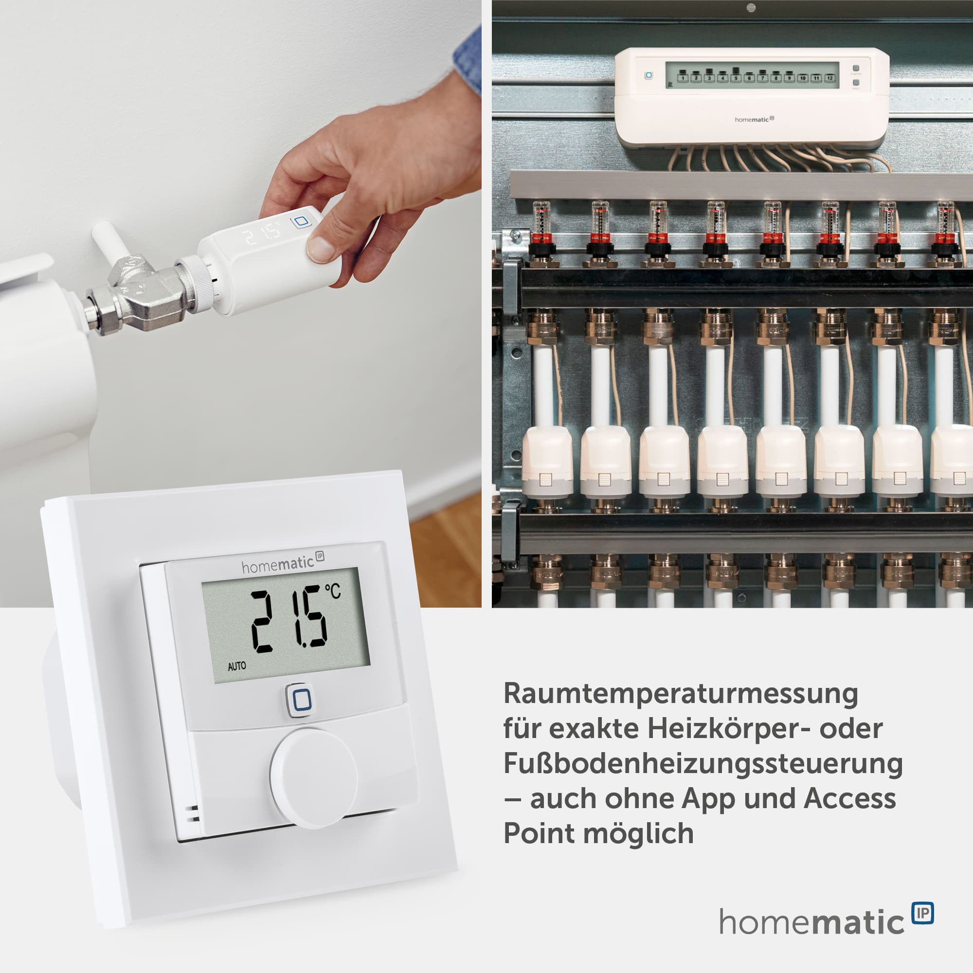 HOMEMATIC IP Smart Home 150628A0, Wandthermostat mit Schaltausgang für Markenschalter